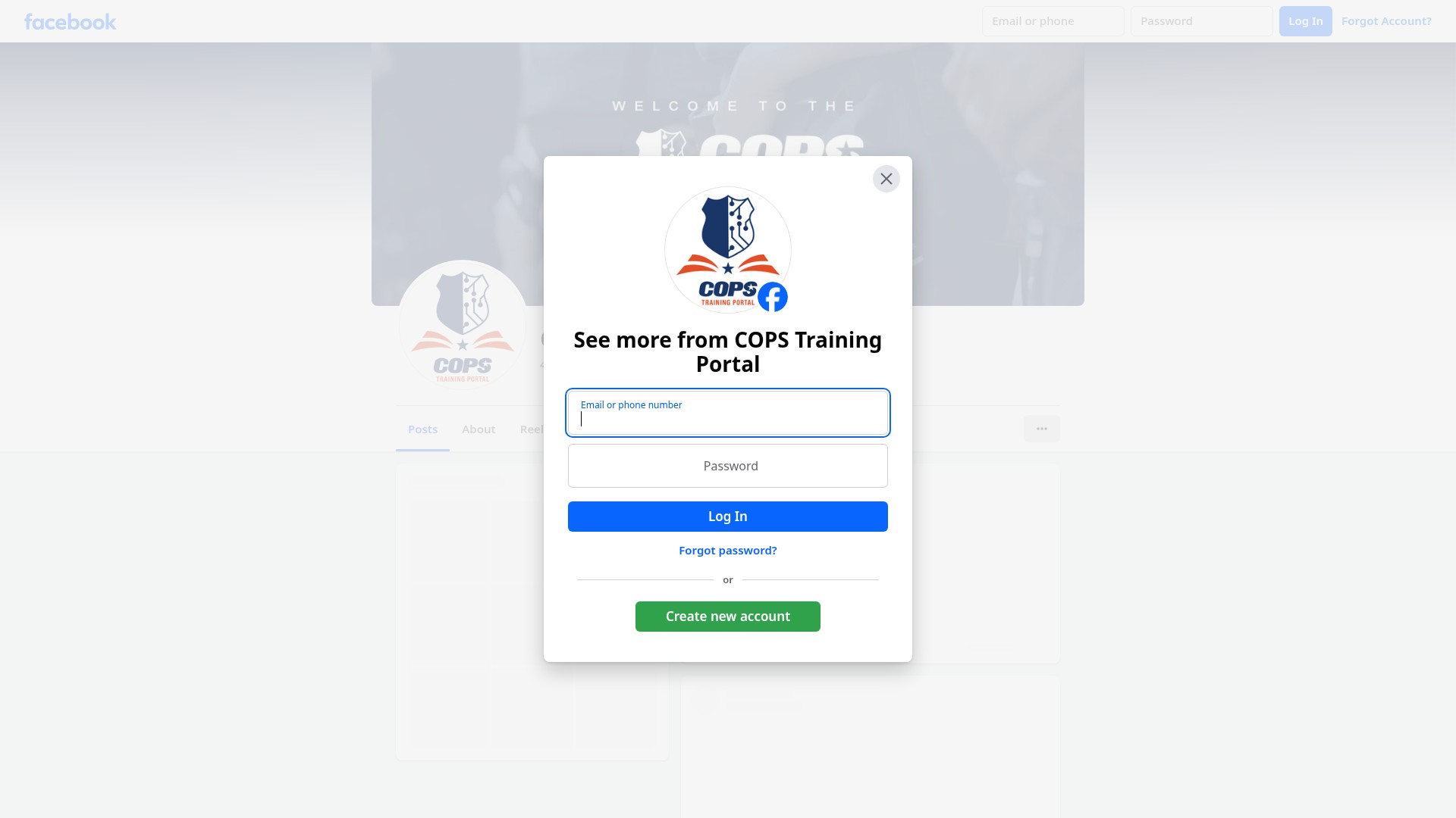 Screenshot of copstrainingportal.org