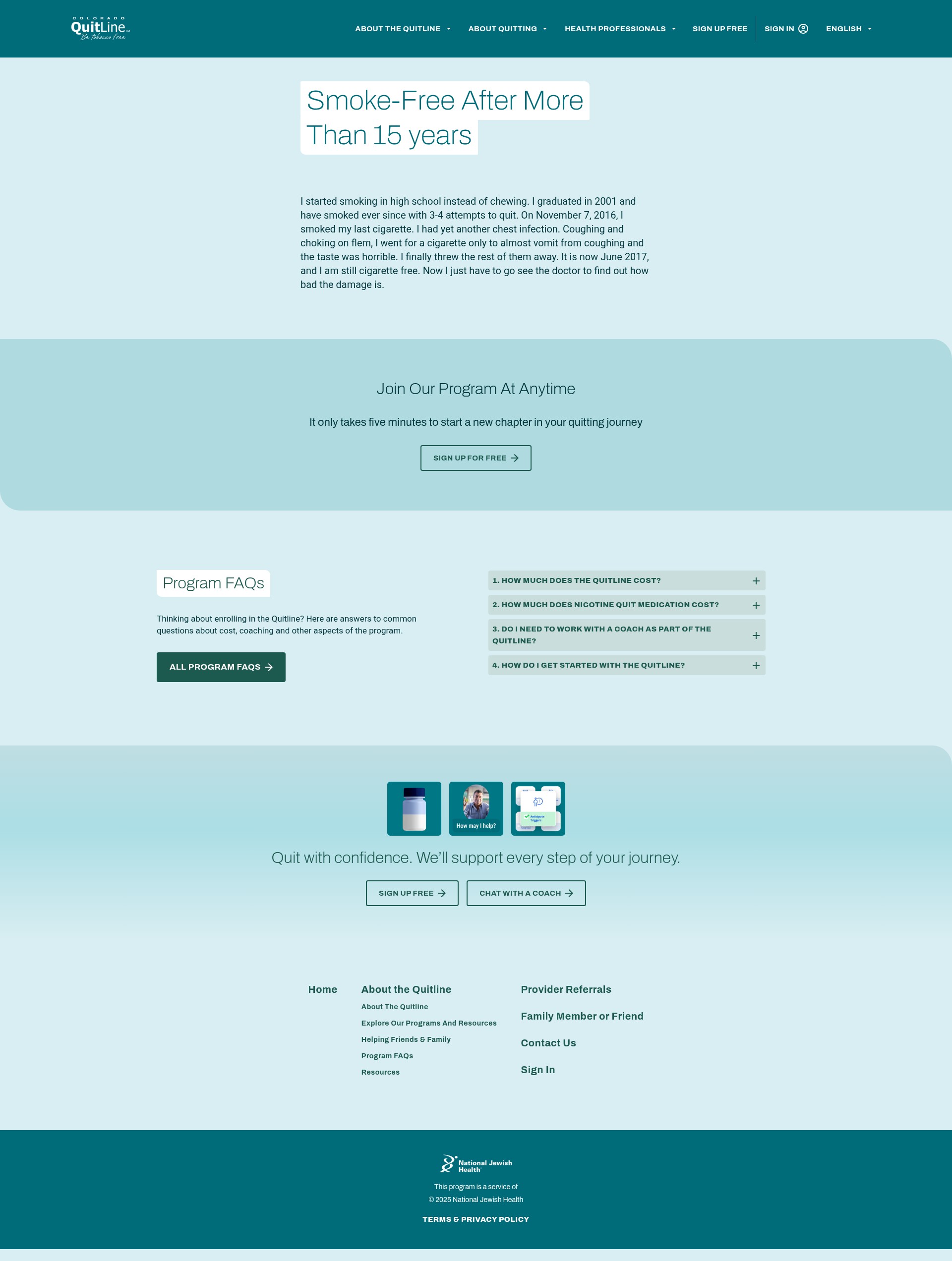 Screenshot of coquitline.org
