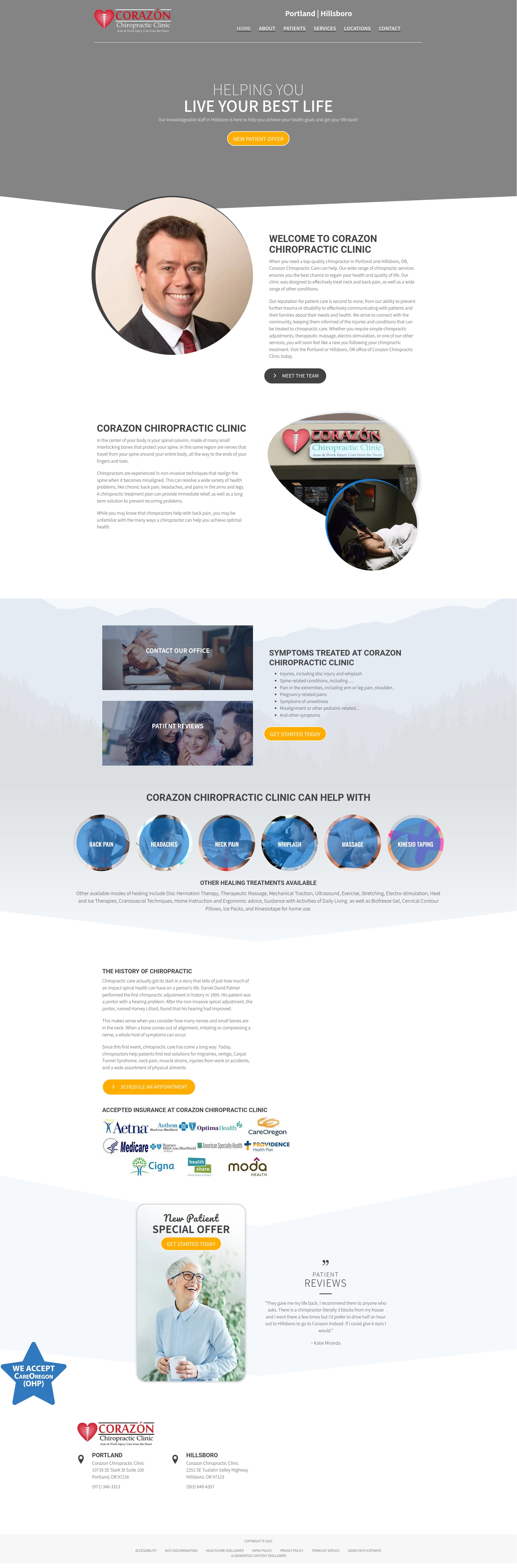 Screenshot of corazonclinic.com