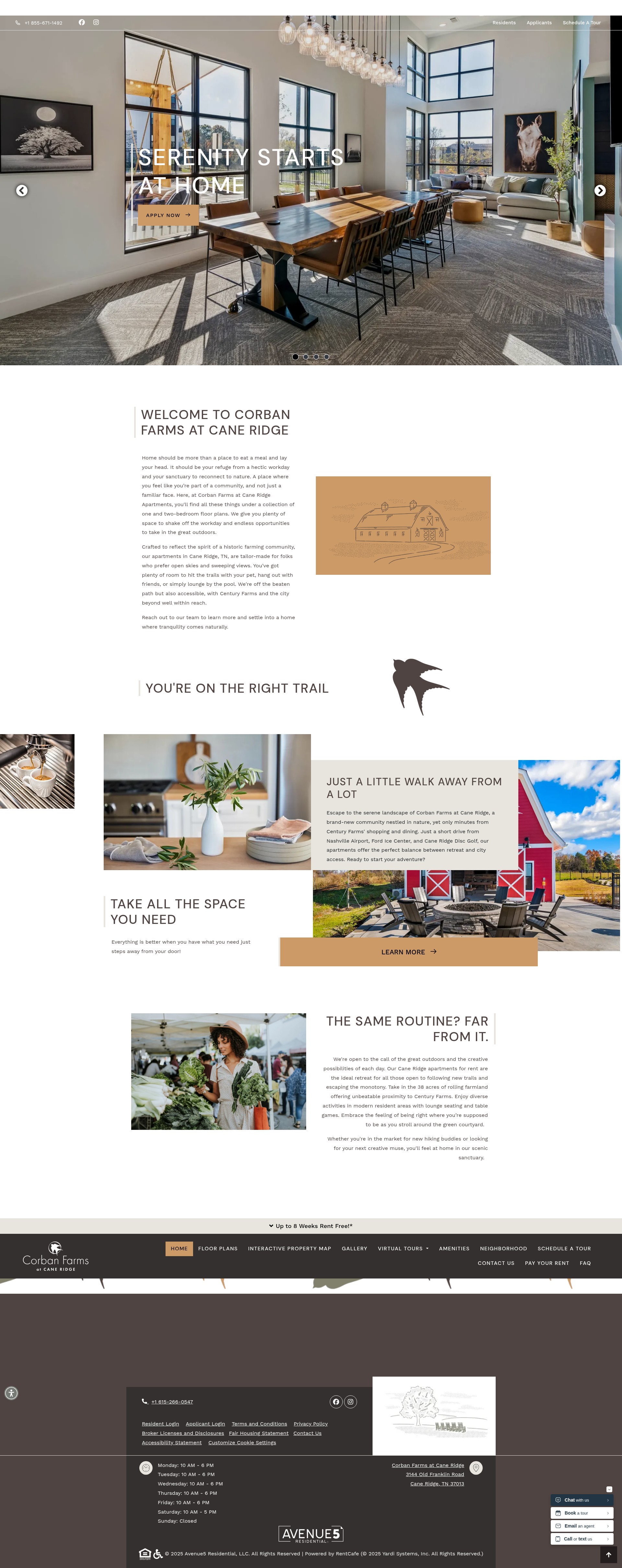 Screenshot of corbanfarmsapts.com