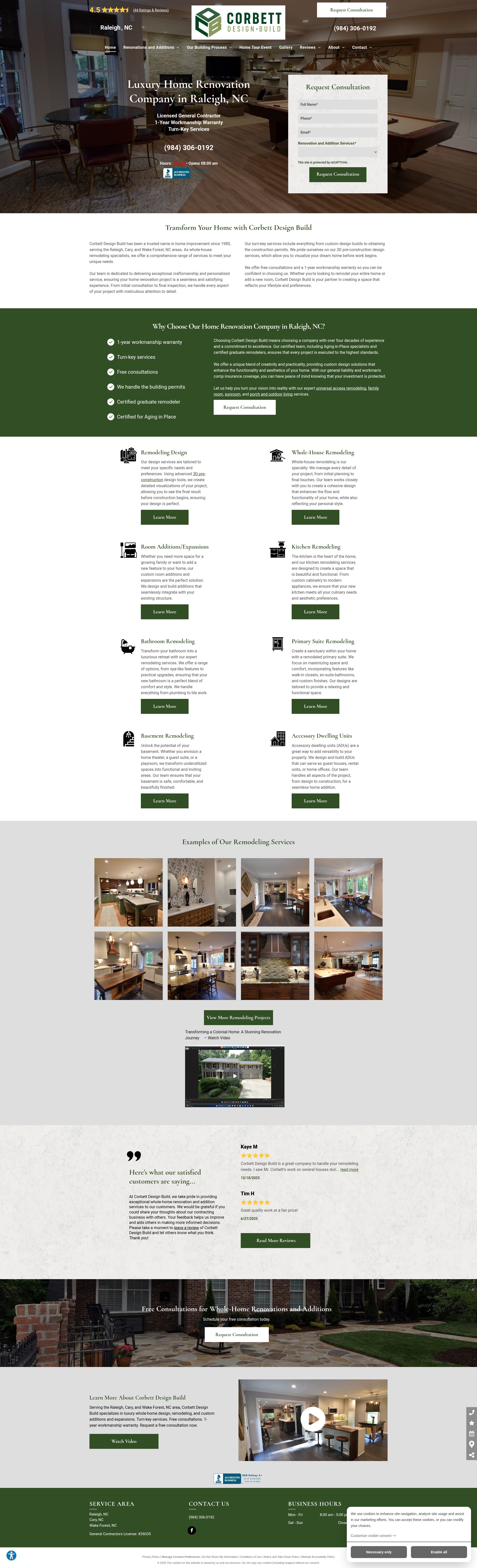 Screenshot of corbettdesignbuild.com