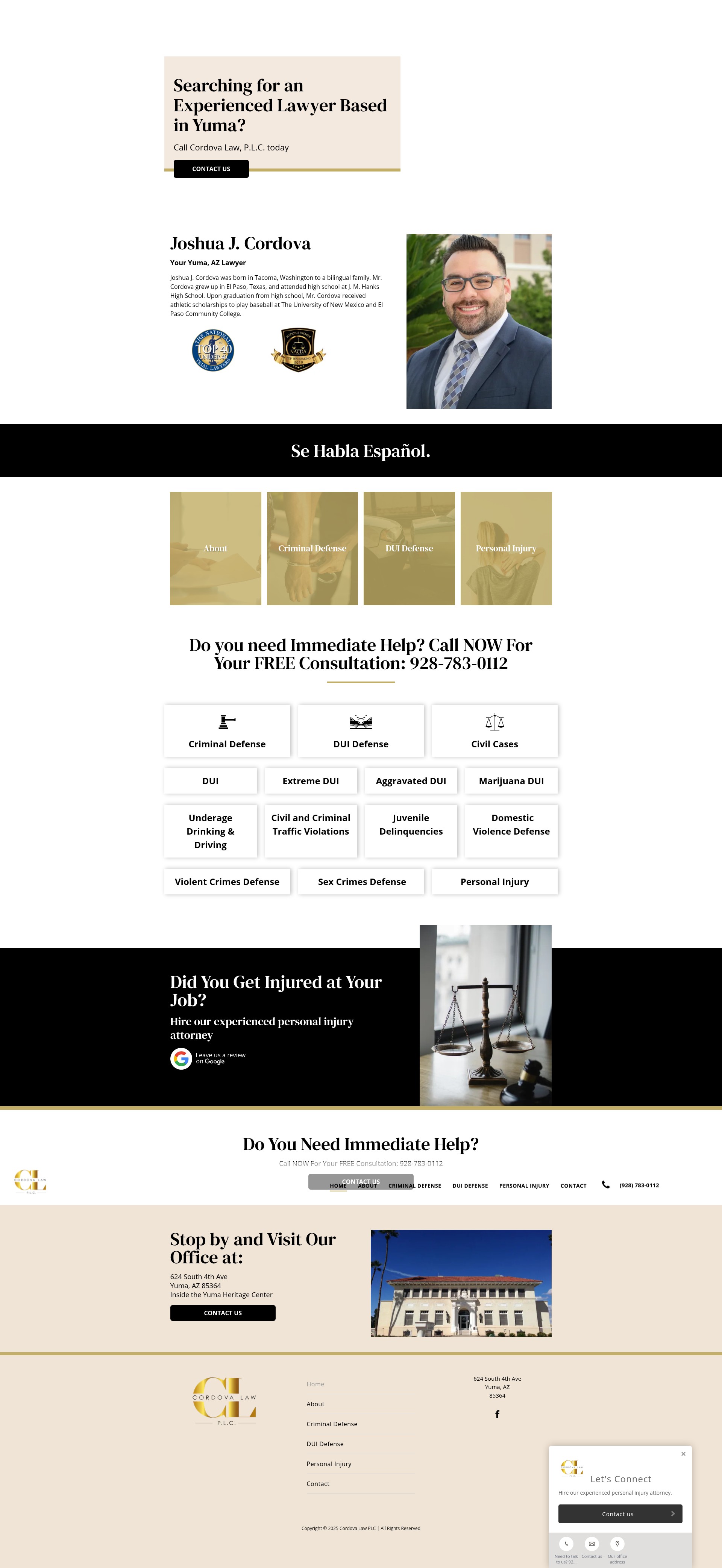 Screenshot of cordovalawplc.com