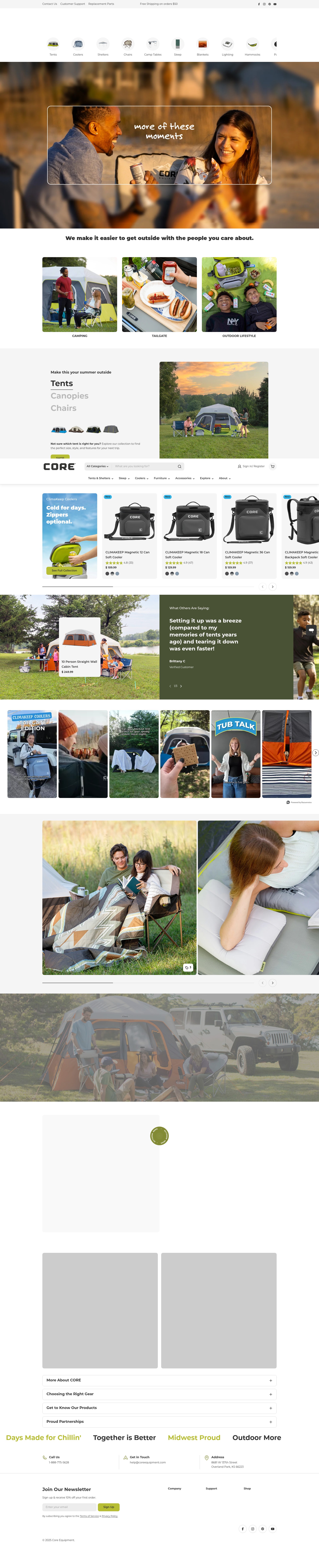 Screenshot of coreequipment.com
