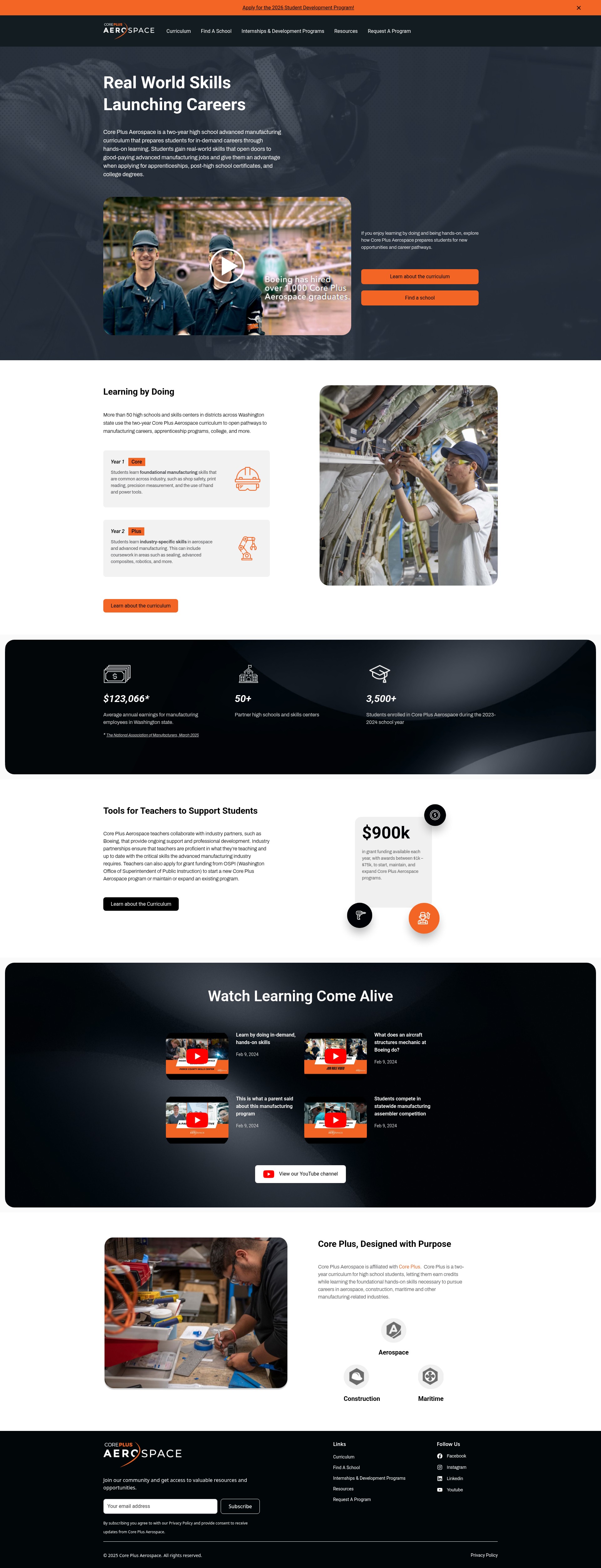 Screenshot of coreplusaerospace.org