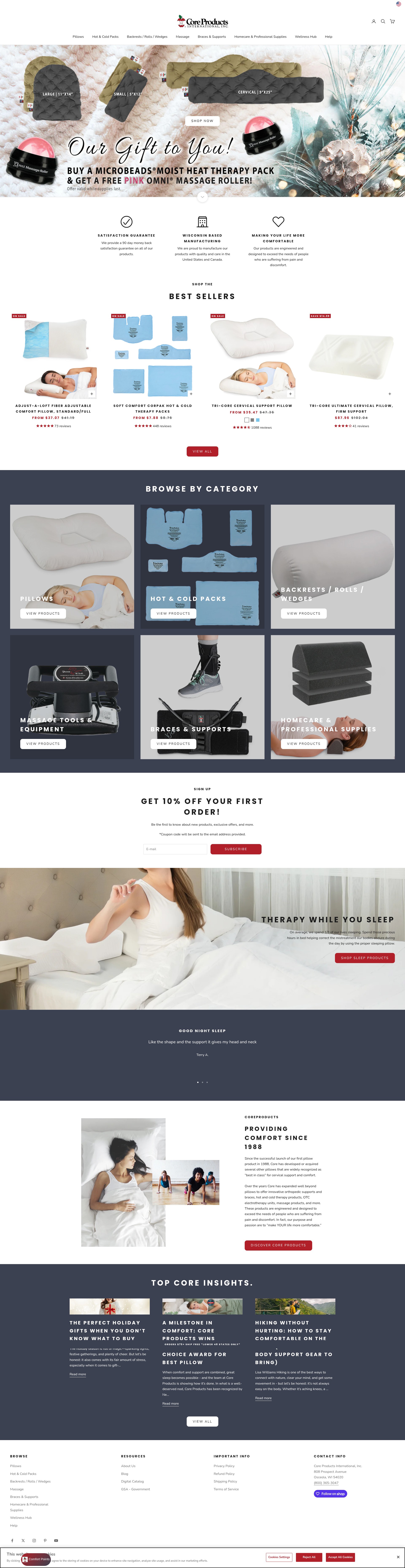 Screenshot of coreproducts.com