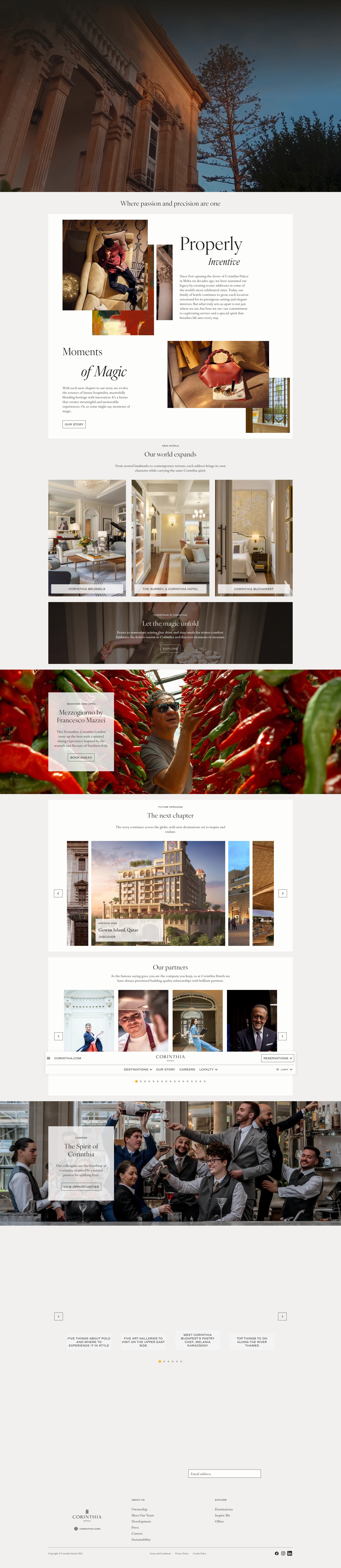 Screenshot of corinthia.com