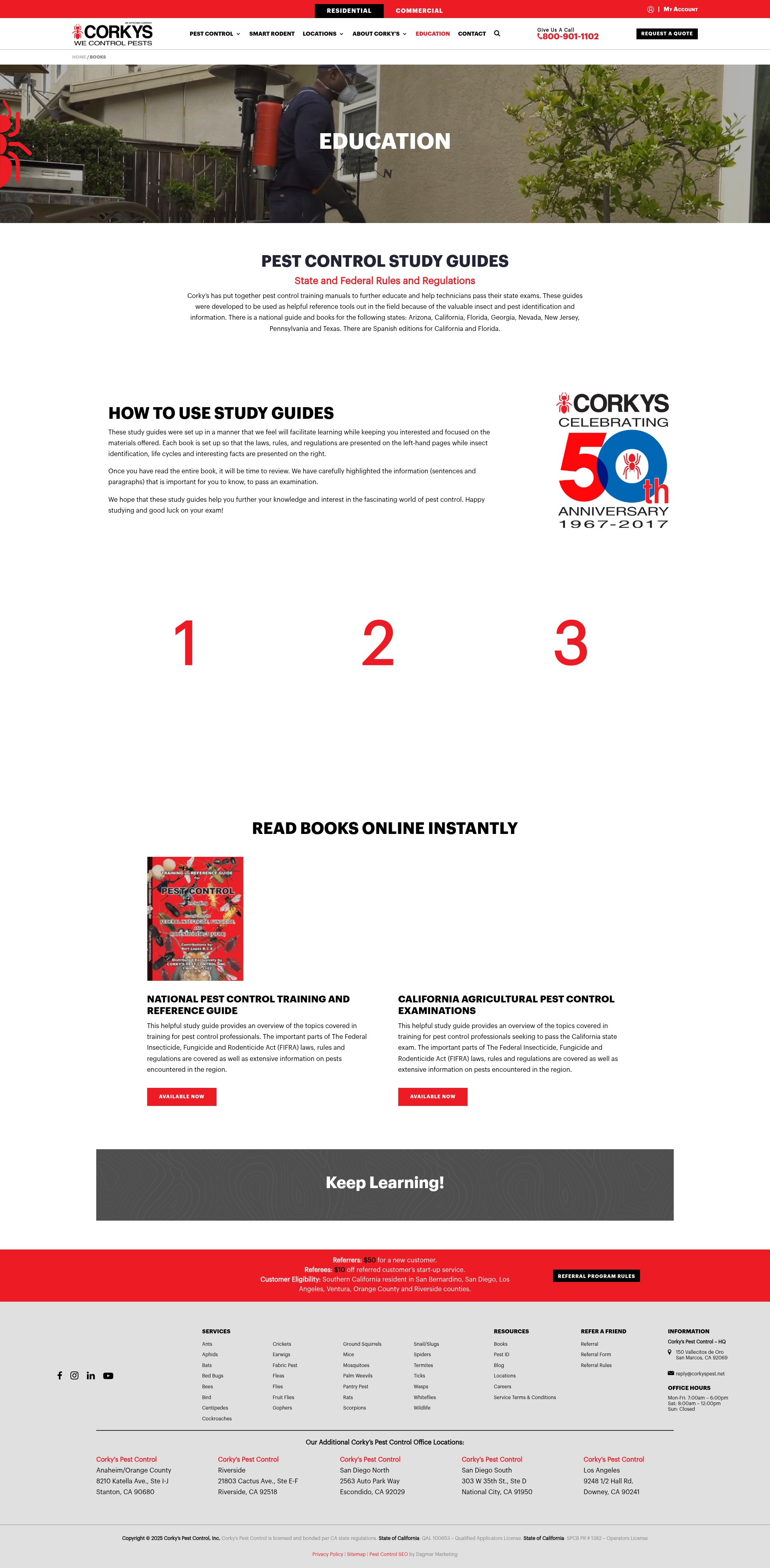Screenshot of corkyspest.com