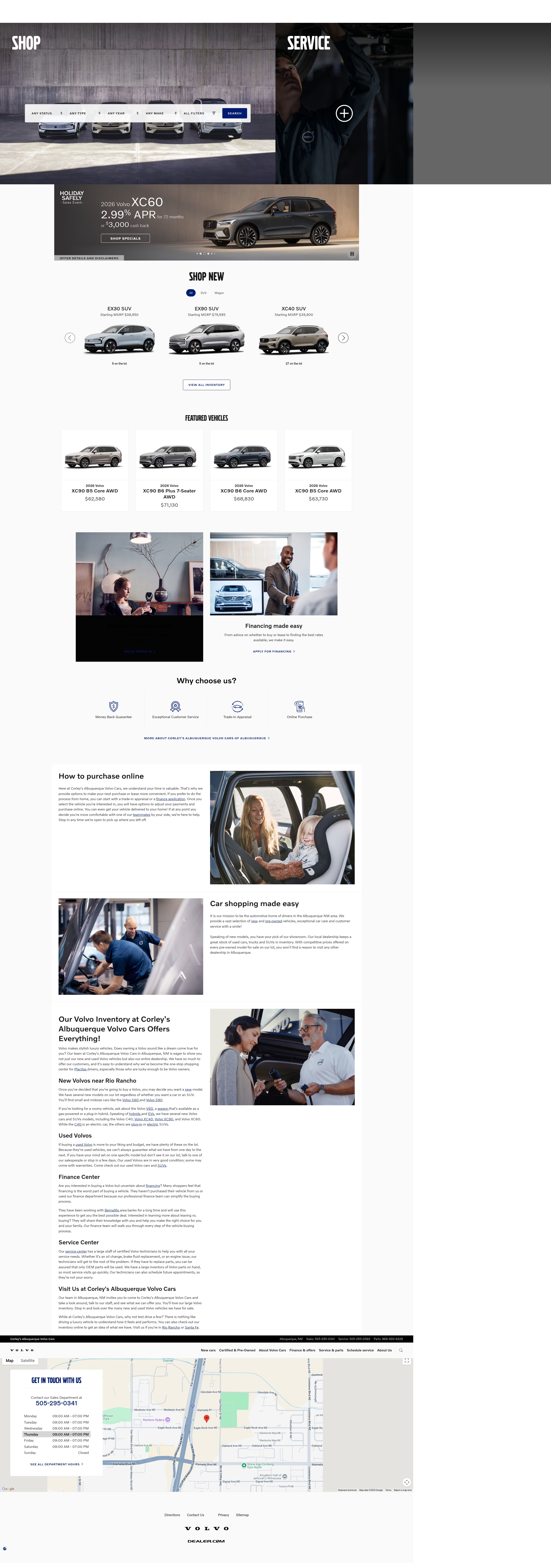 Screenshot of corleysalbuquerquevolvo.com