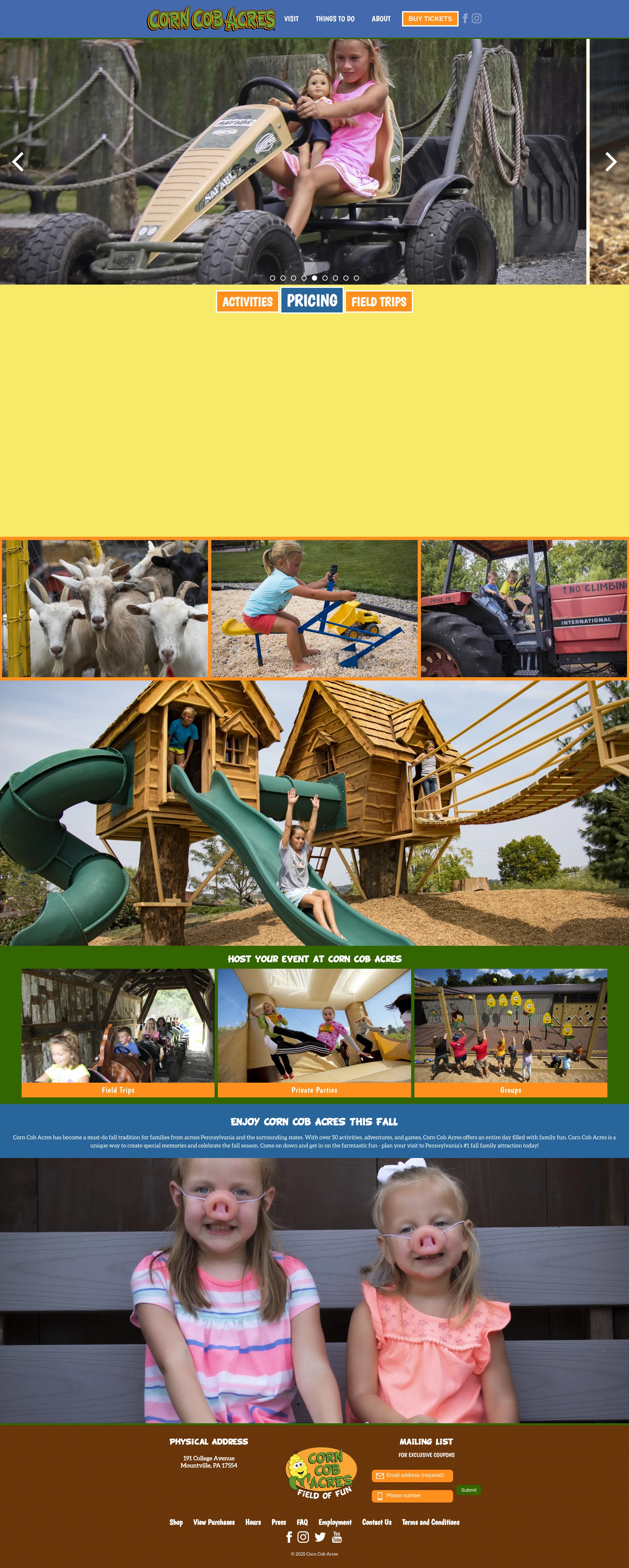 Screenshot of corncobacres.com