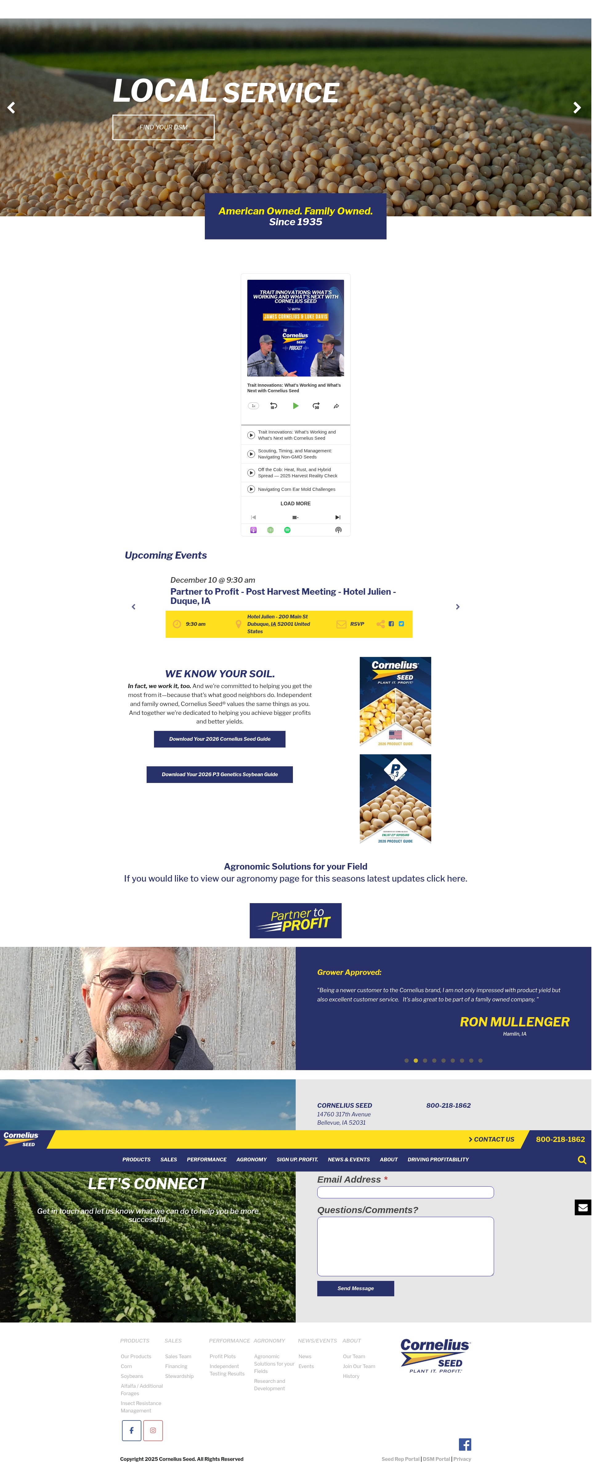 Screenshot of corneliusseed.com