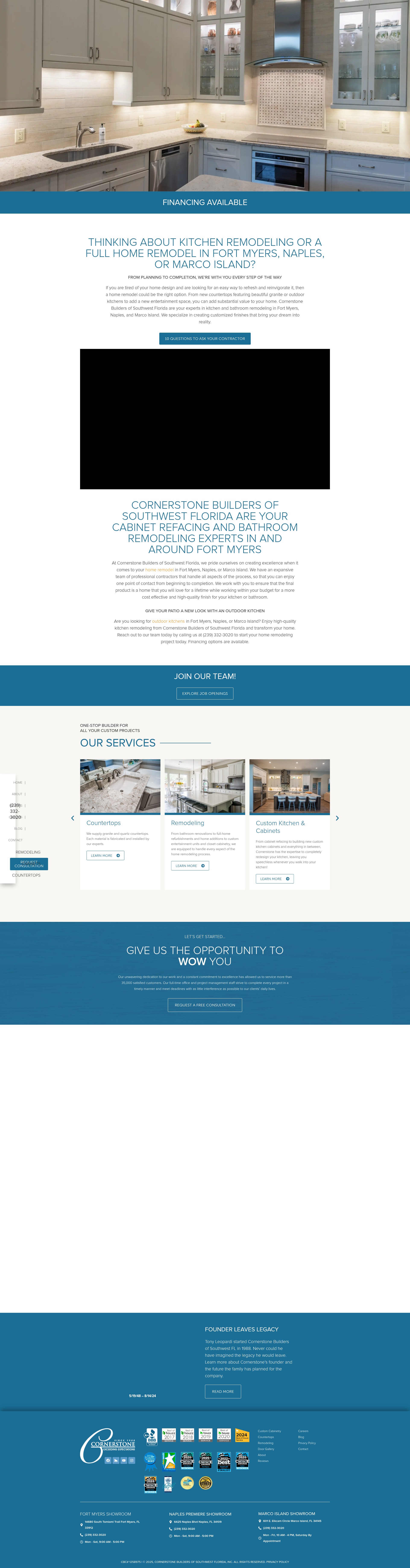 Screenshot of cornerstonebuildersswfl.com