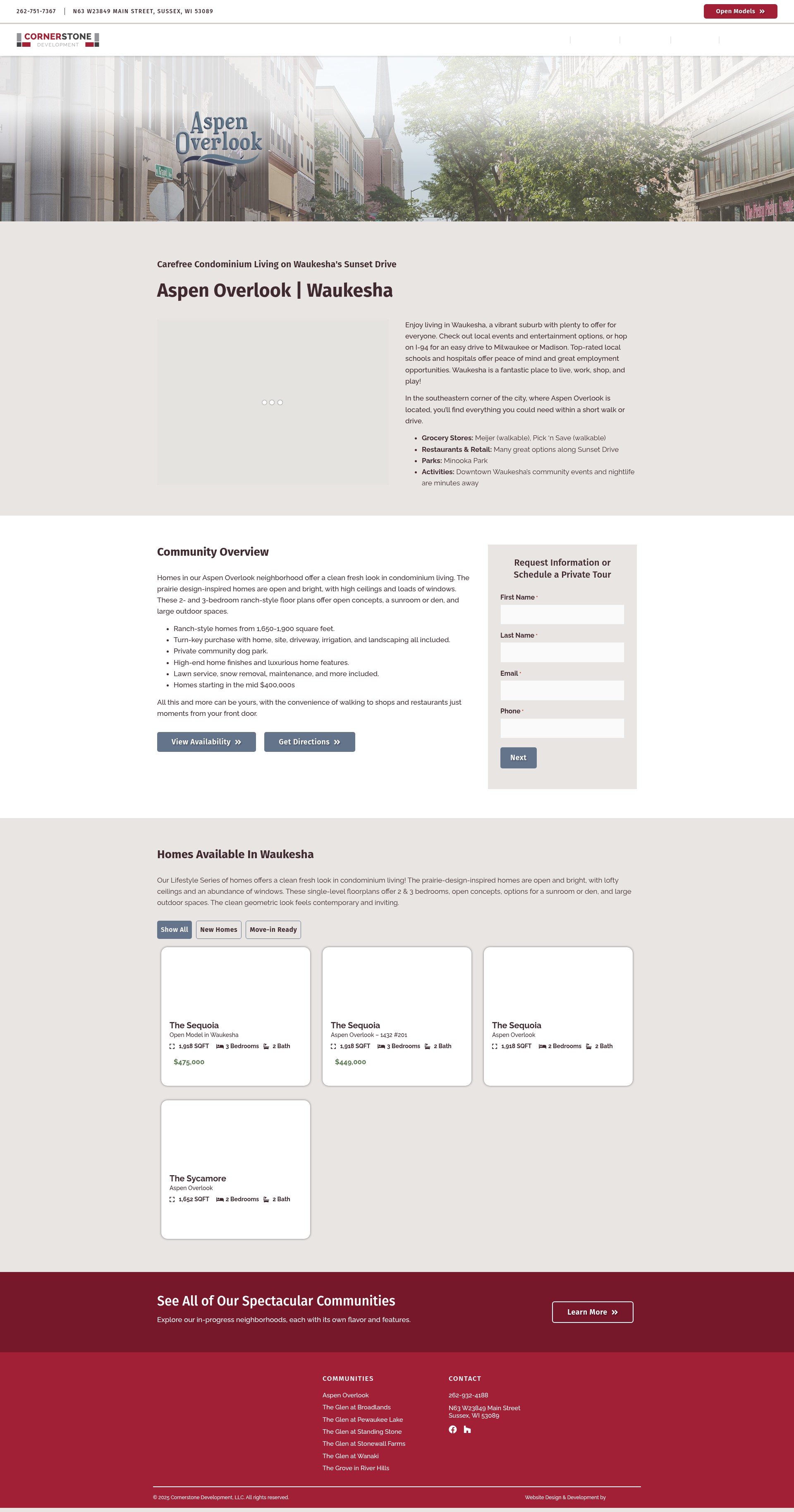 Screenshot of cornerstonedevelopment.com