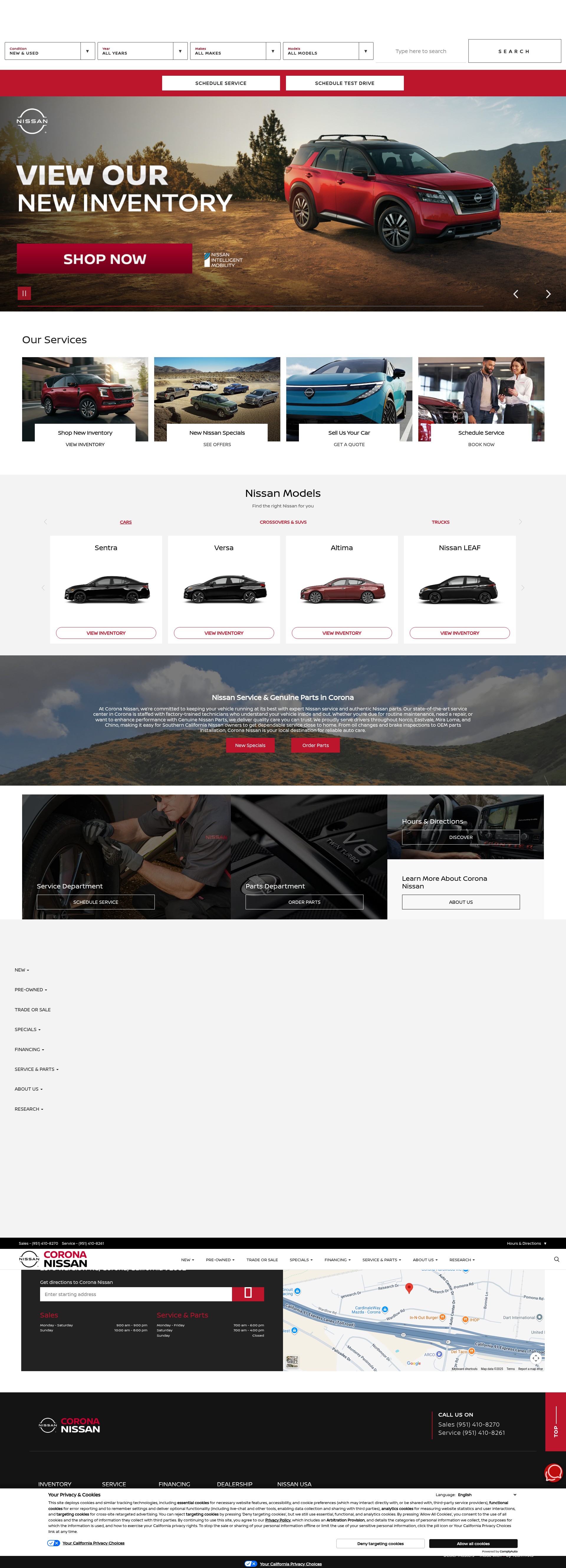 Screenshot of coronanissan.com