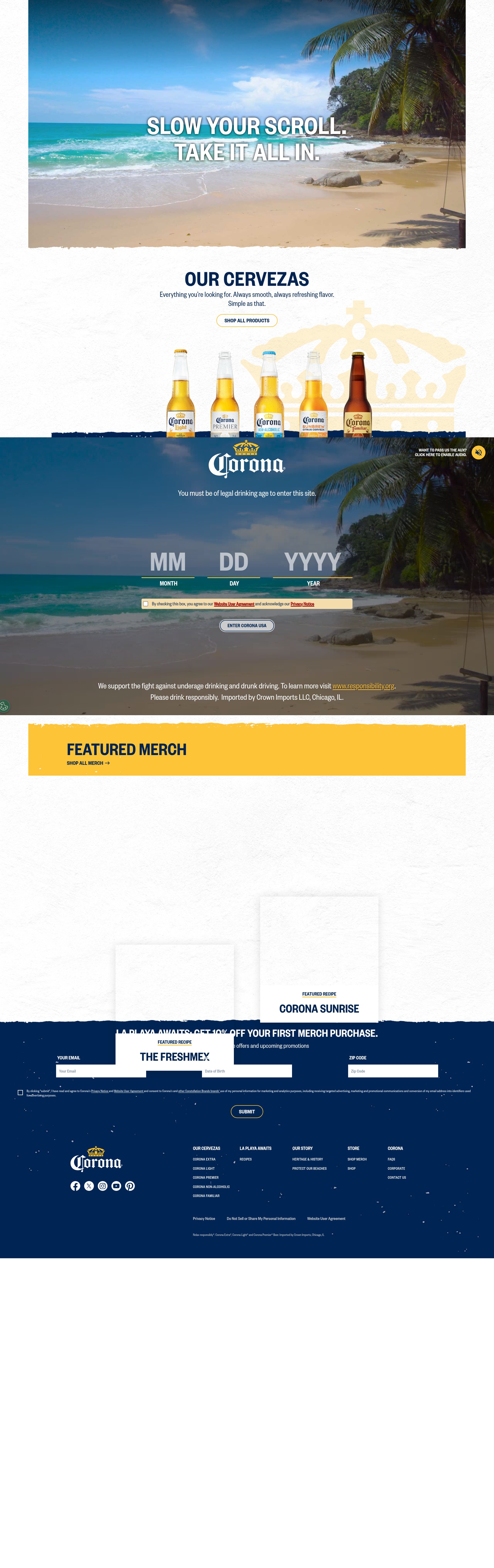 Screenshot of coronausa.com