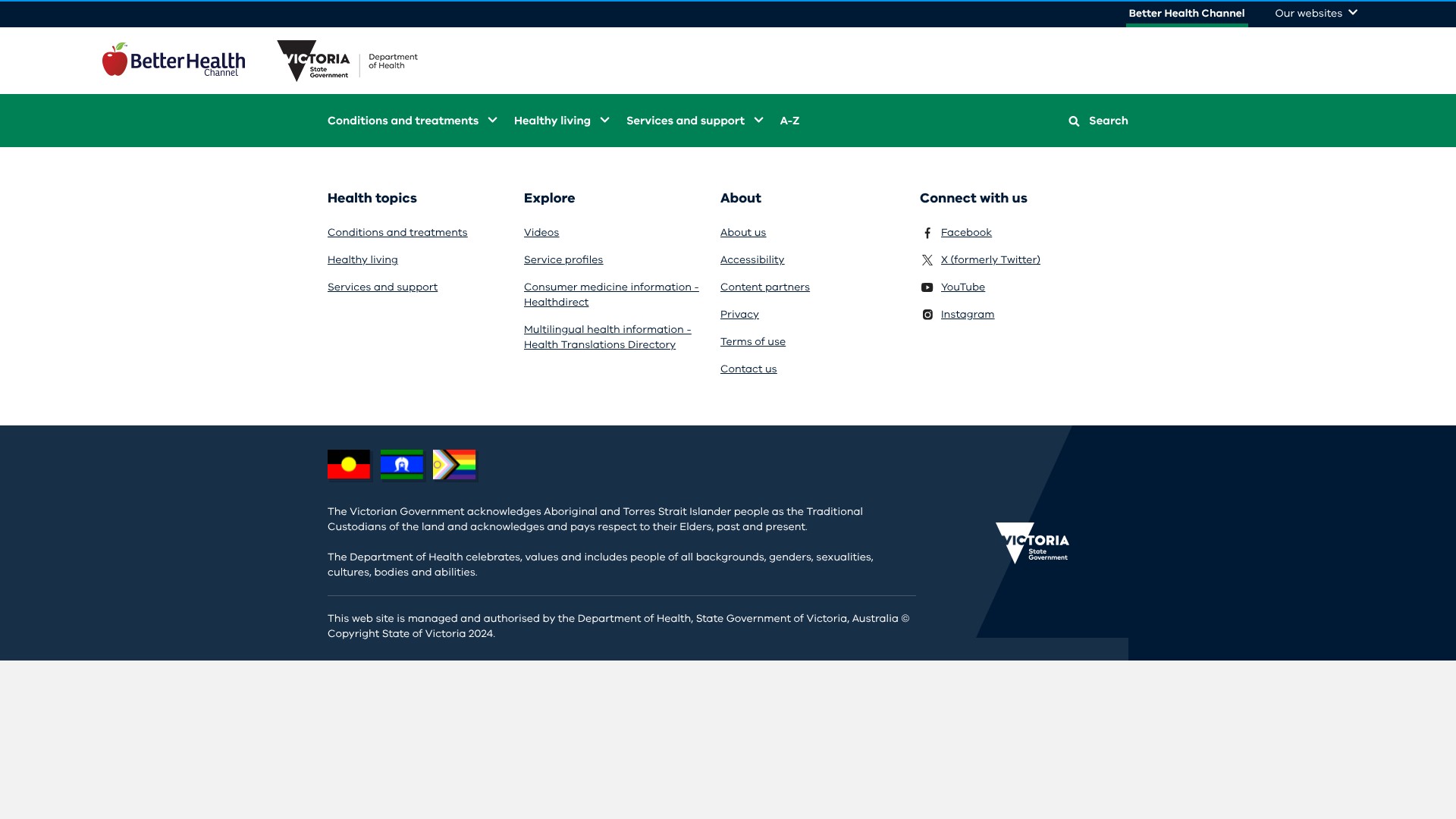 Screenshot of coronavirus.vic.gov.au