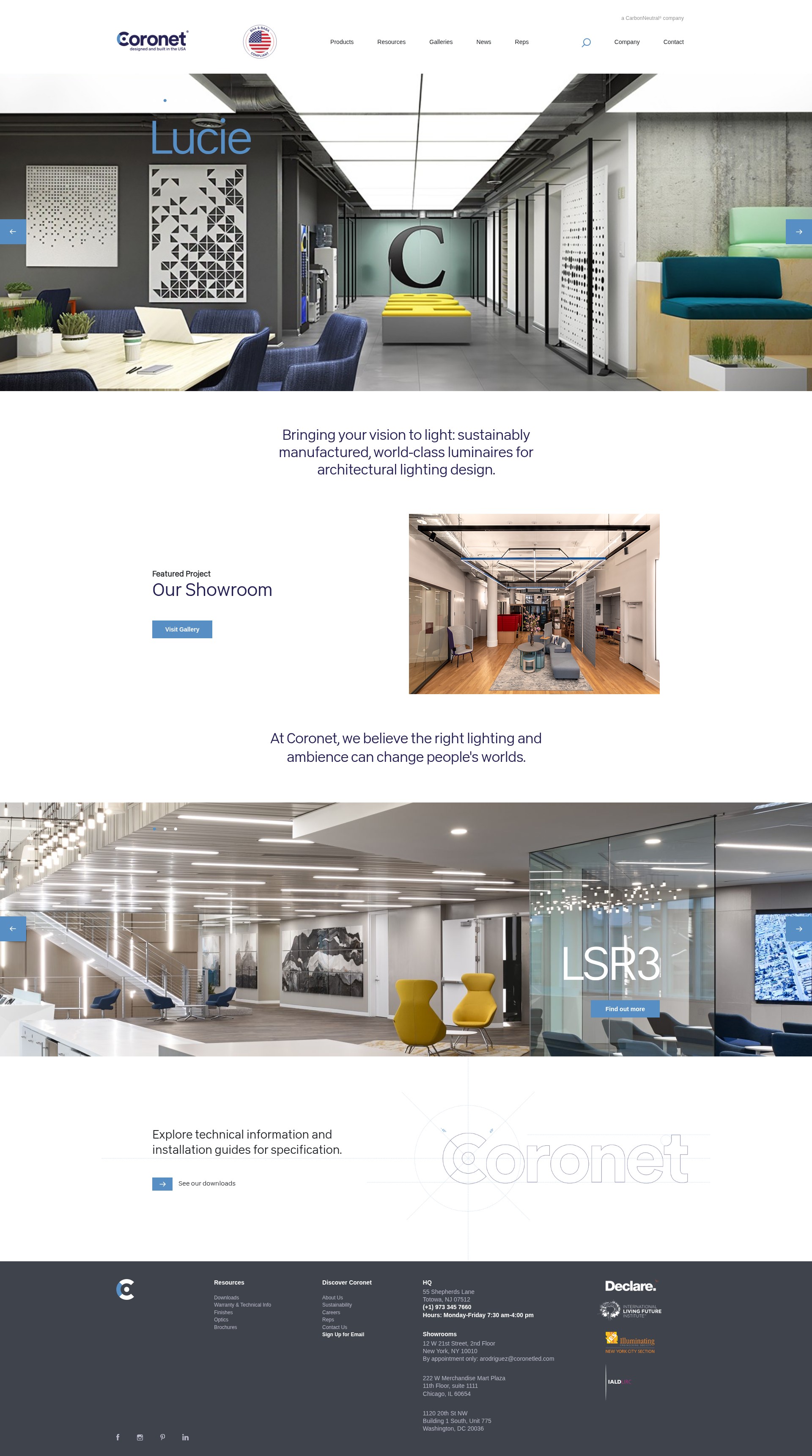 Screenshot of coronetled.com