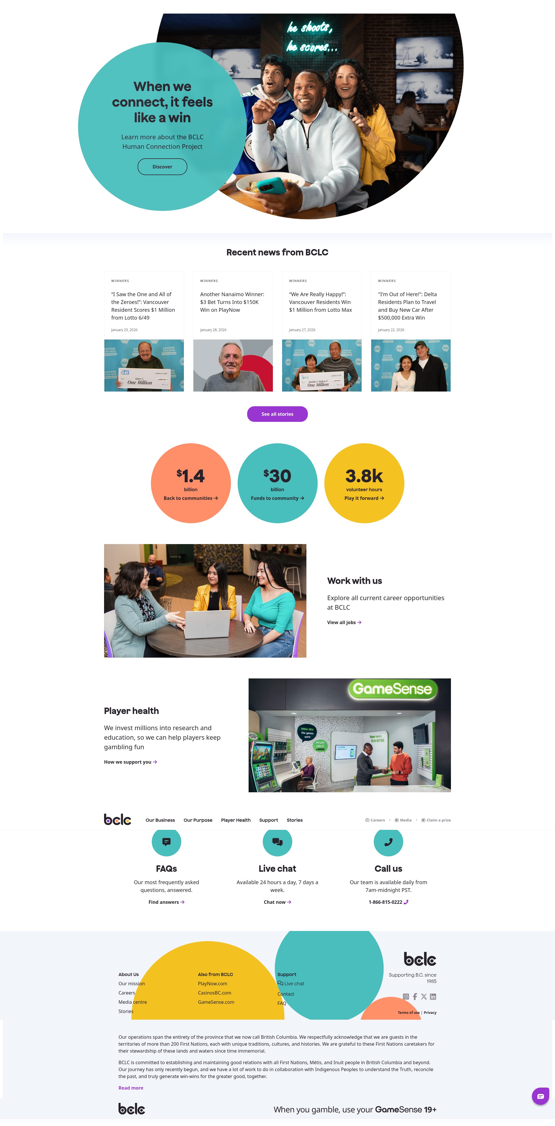 Screenshot of corporate.bclc.com