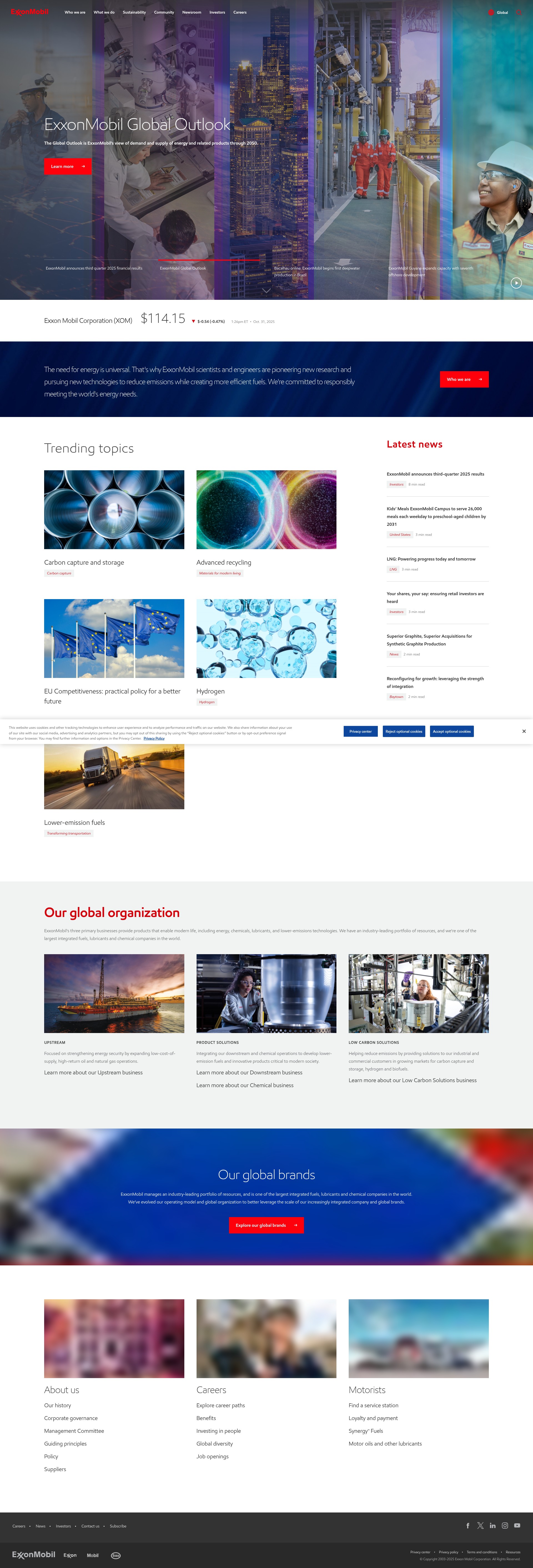 Screenshot of corporate.exxonmobil.com