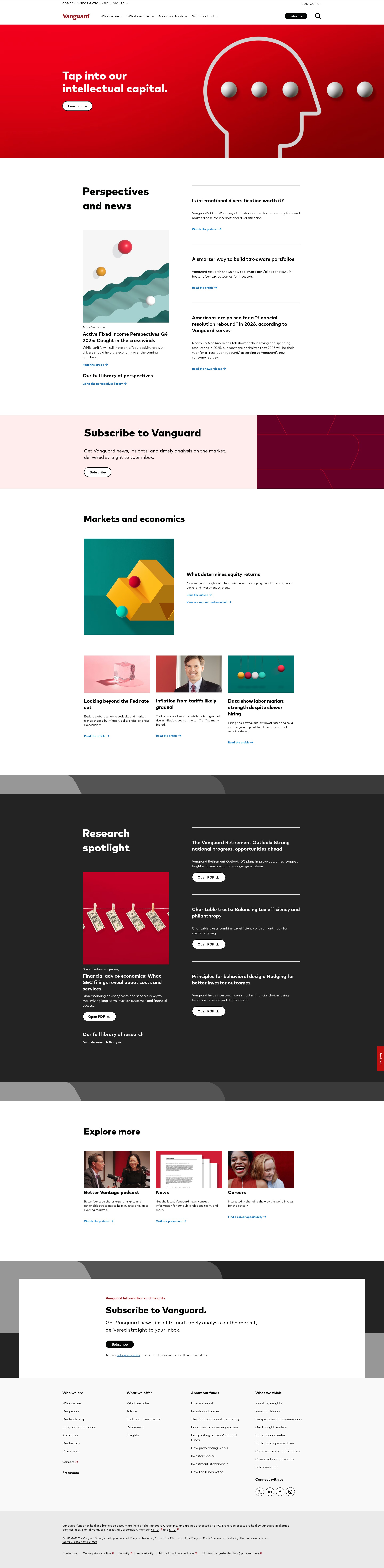 Screenshot of corporate.vanguard.com
