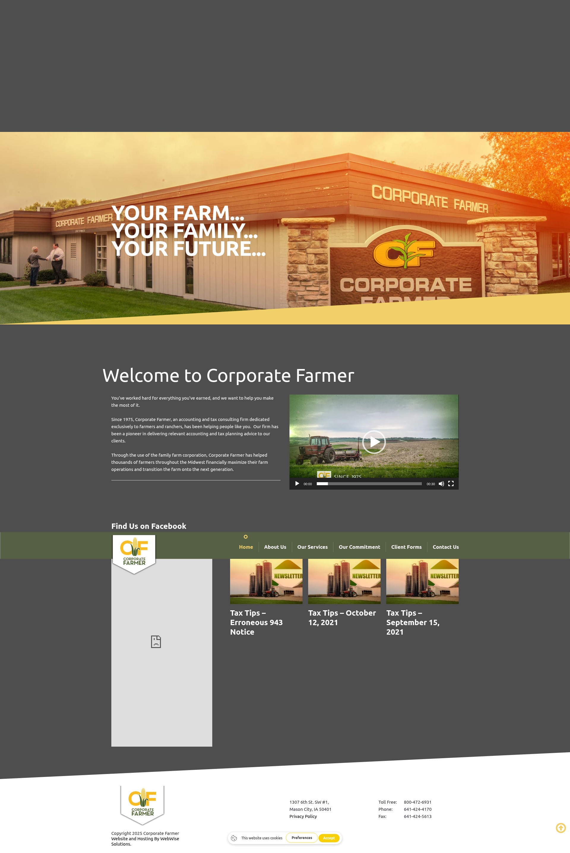 Screenshot of corporatefarmer.com
