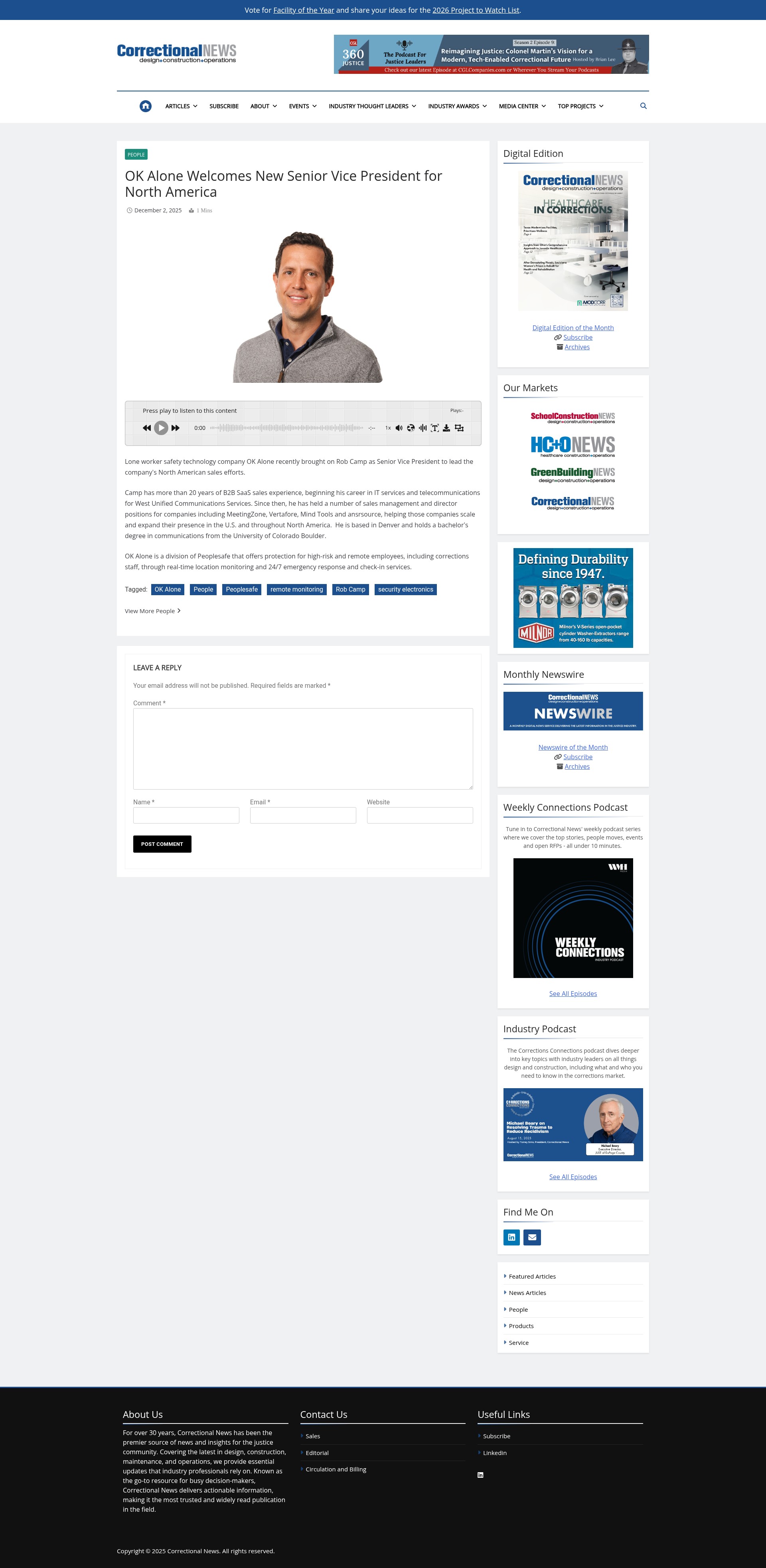 Screenshot of correctionalnews.com