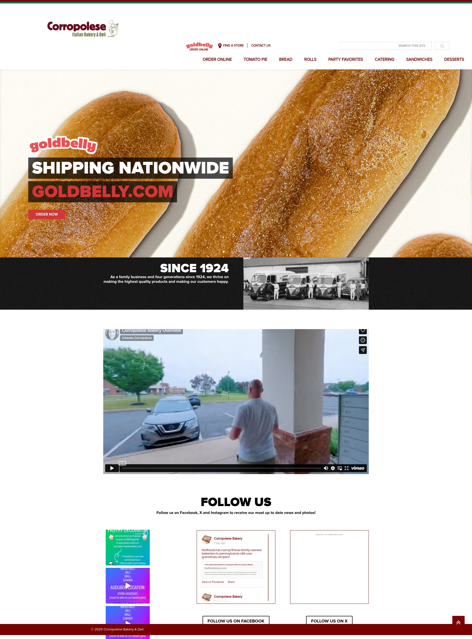 Screenshot of corropolesebakery.com
