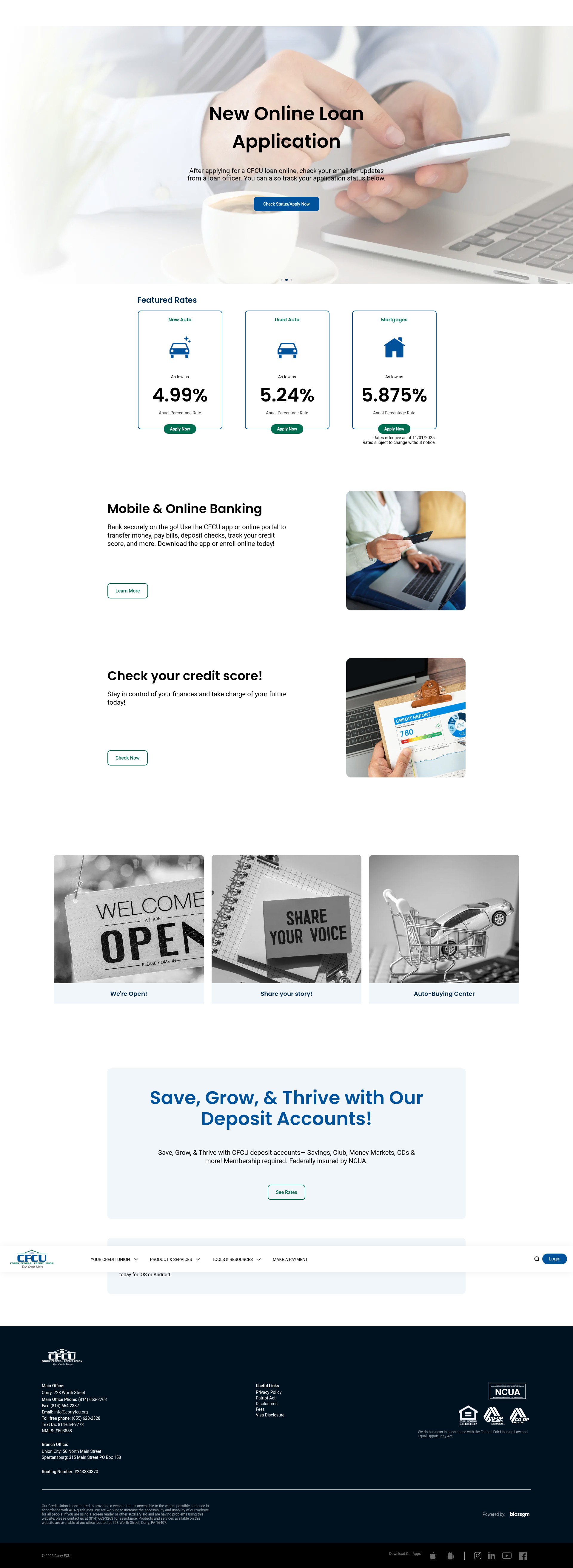 Screenshot of corryfcu.org