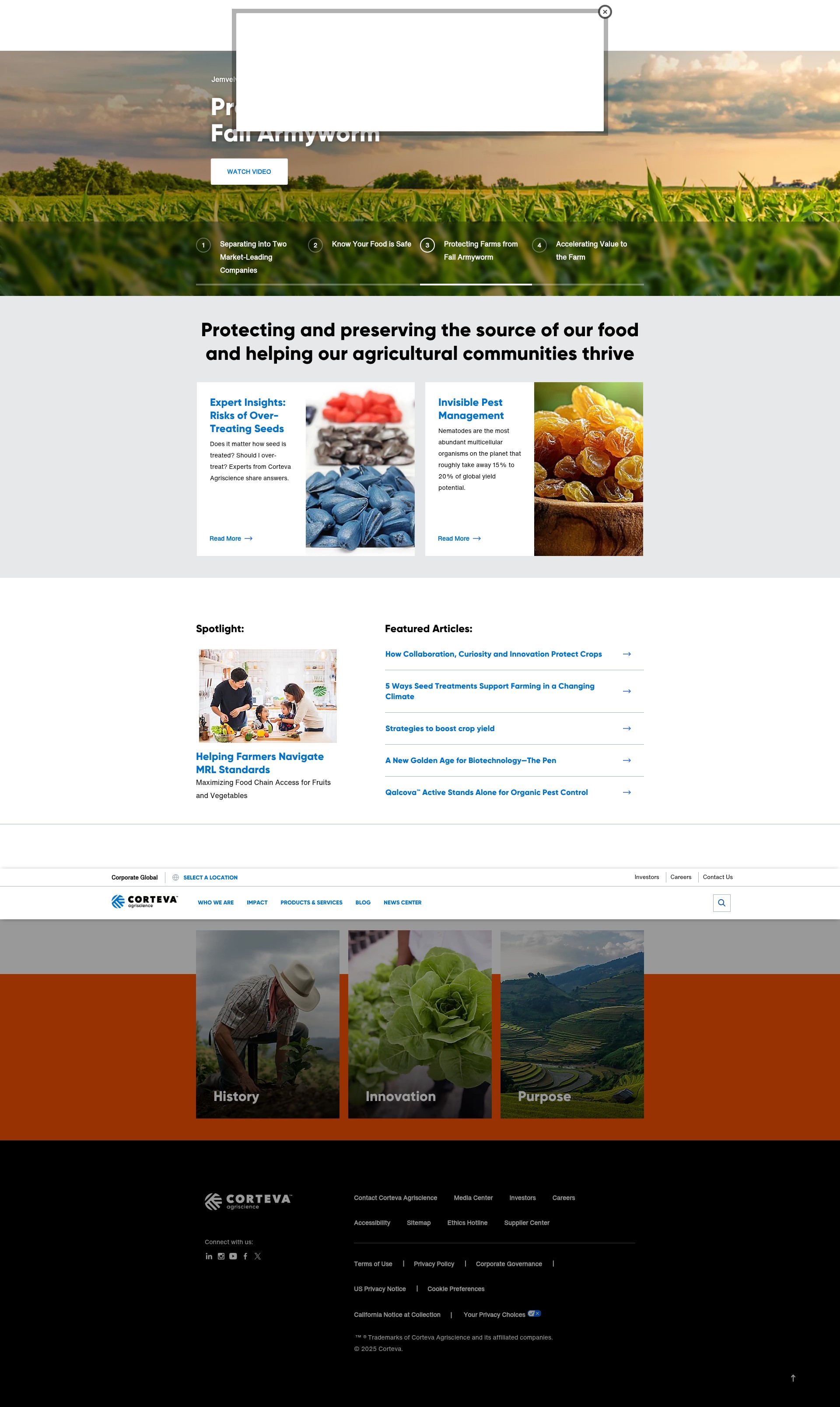 Screenshot of corteva.com