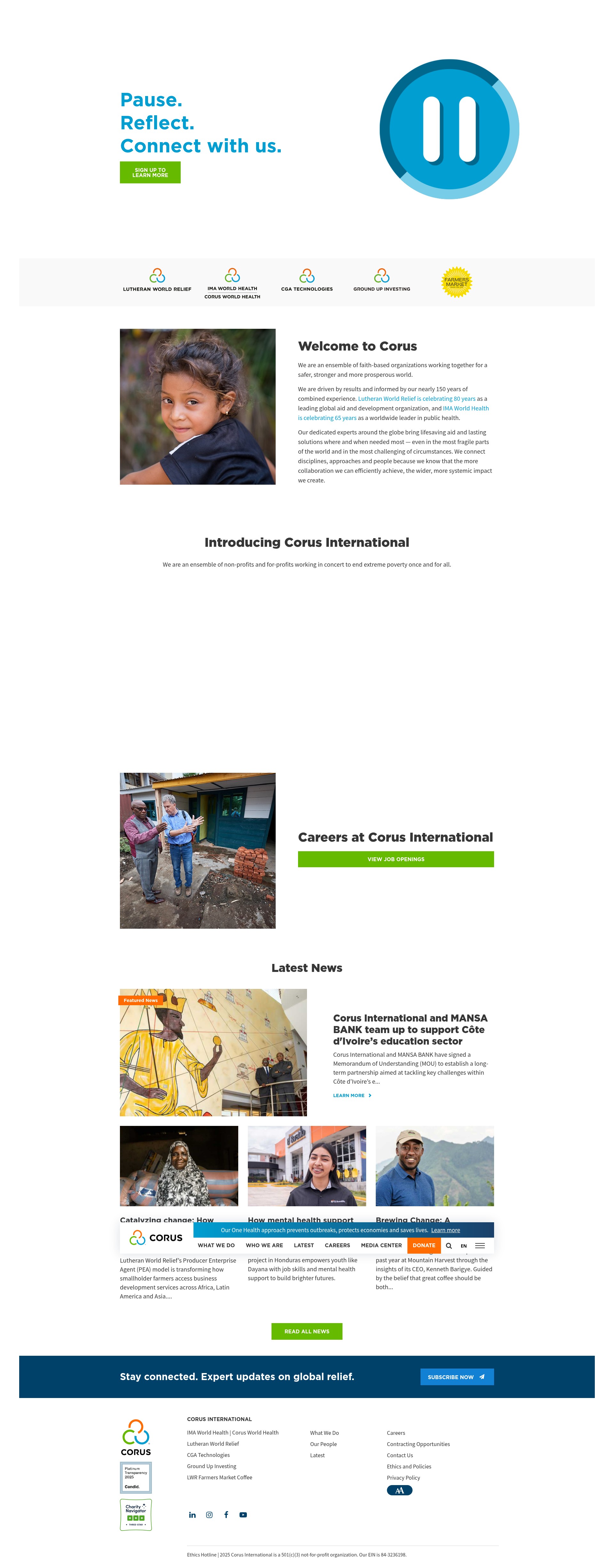 Screenshot of corusinternational.org