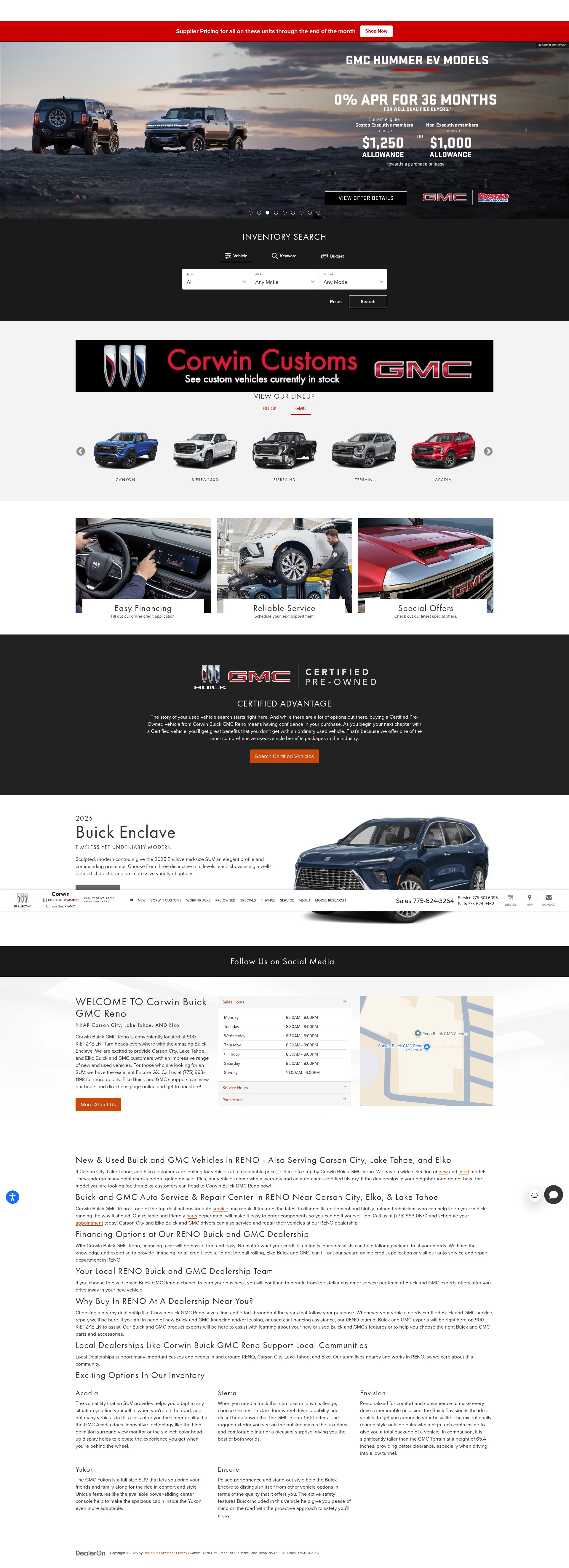 Screenshot of corwinbuickgmcreno.com
