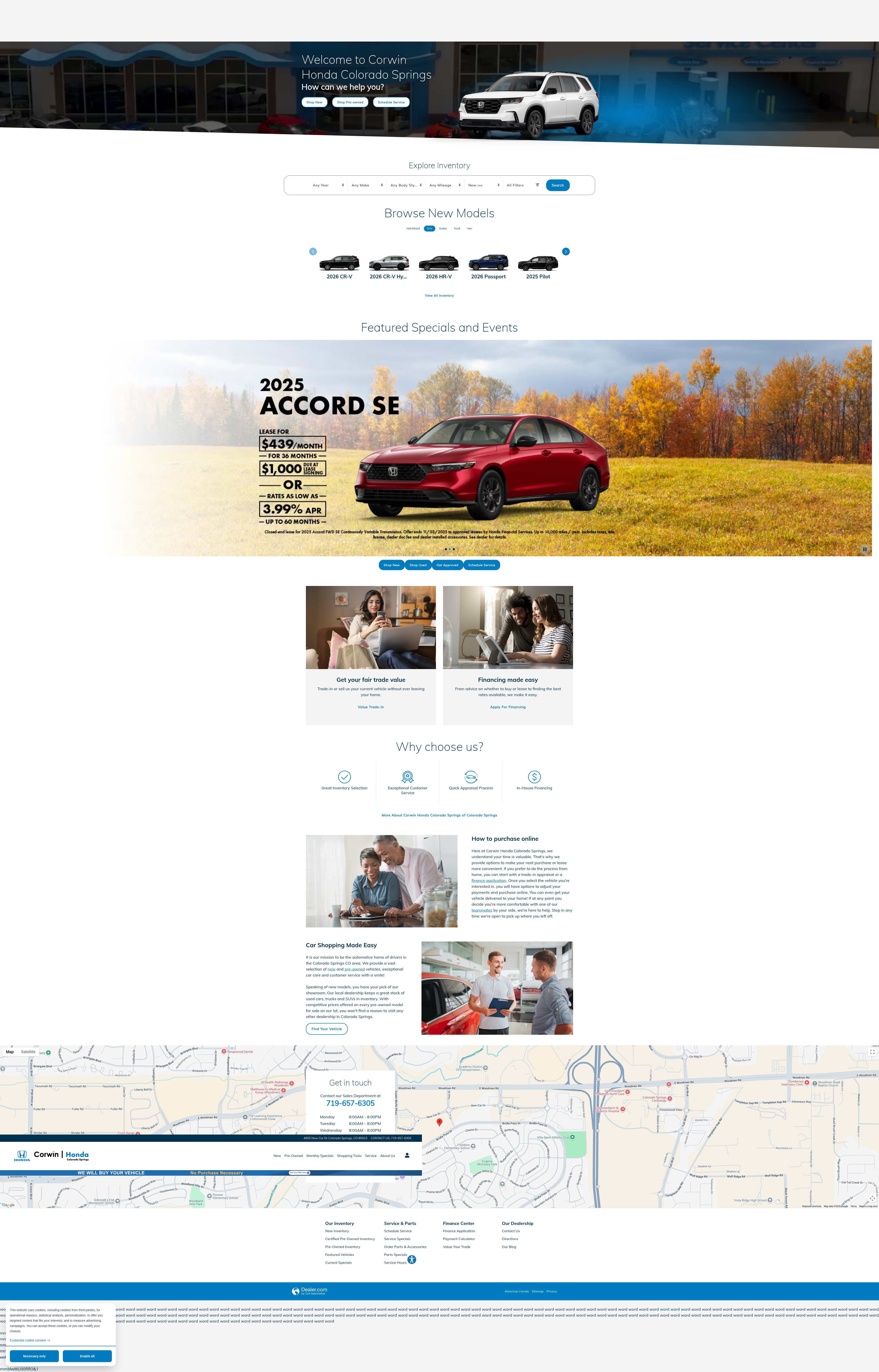 Screenshot of corwinhondacoloradosprings.com