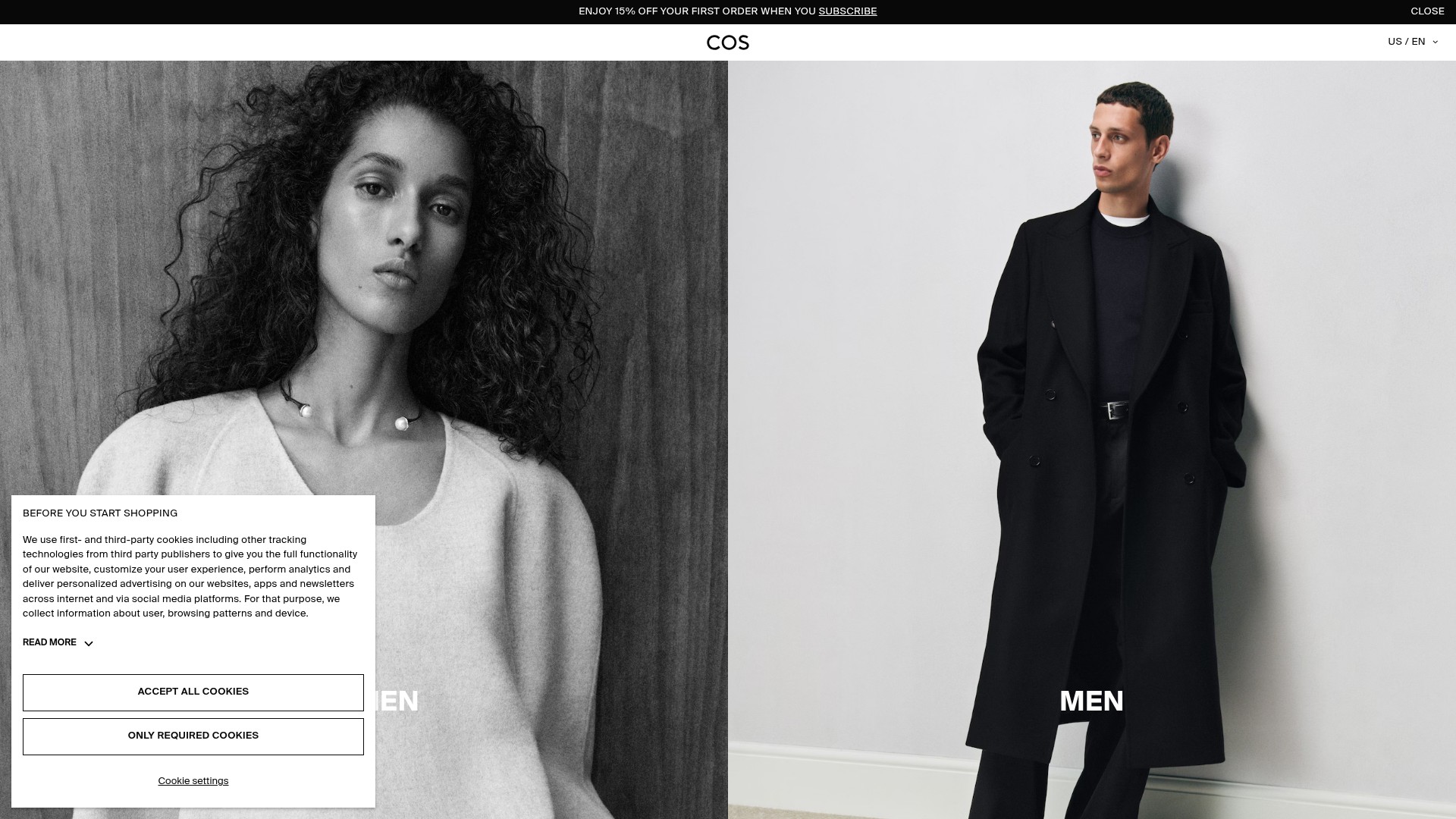 Screenshot of cos.com