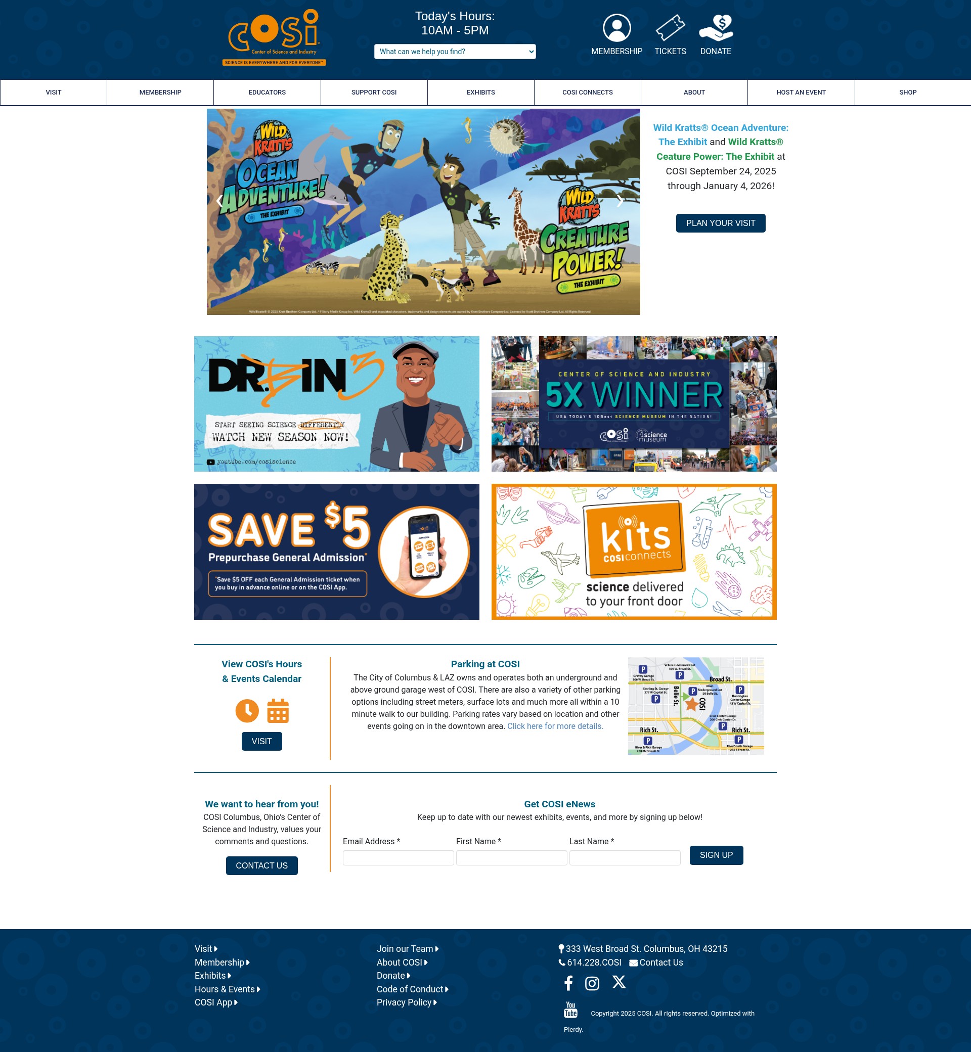 Screenshot of cosi.org