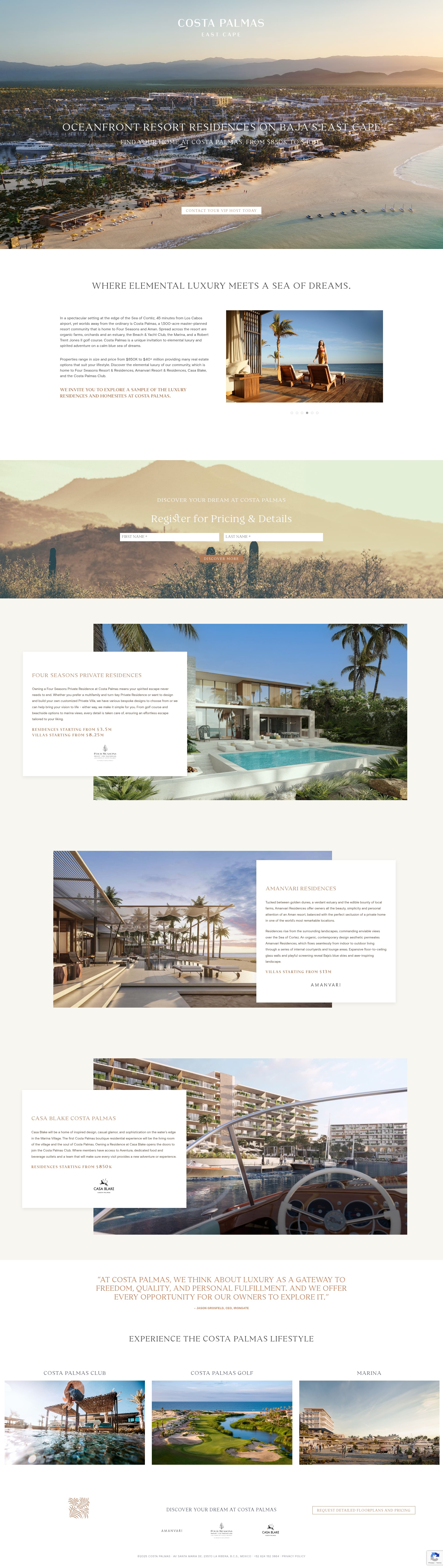 Screenshot of costapalmasliving.com