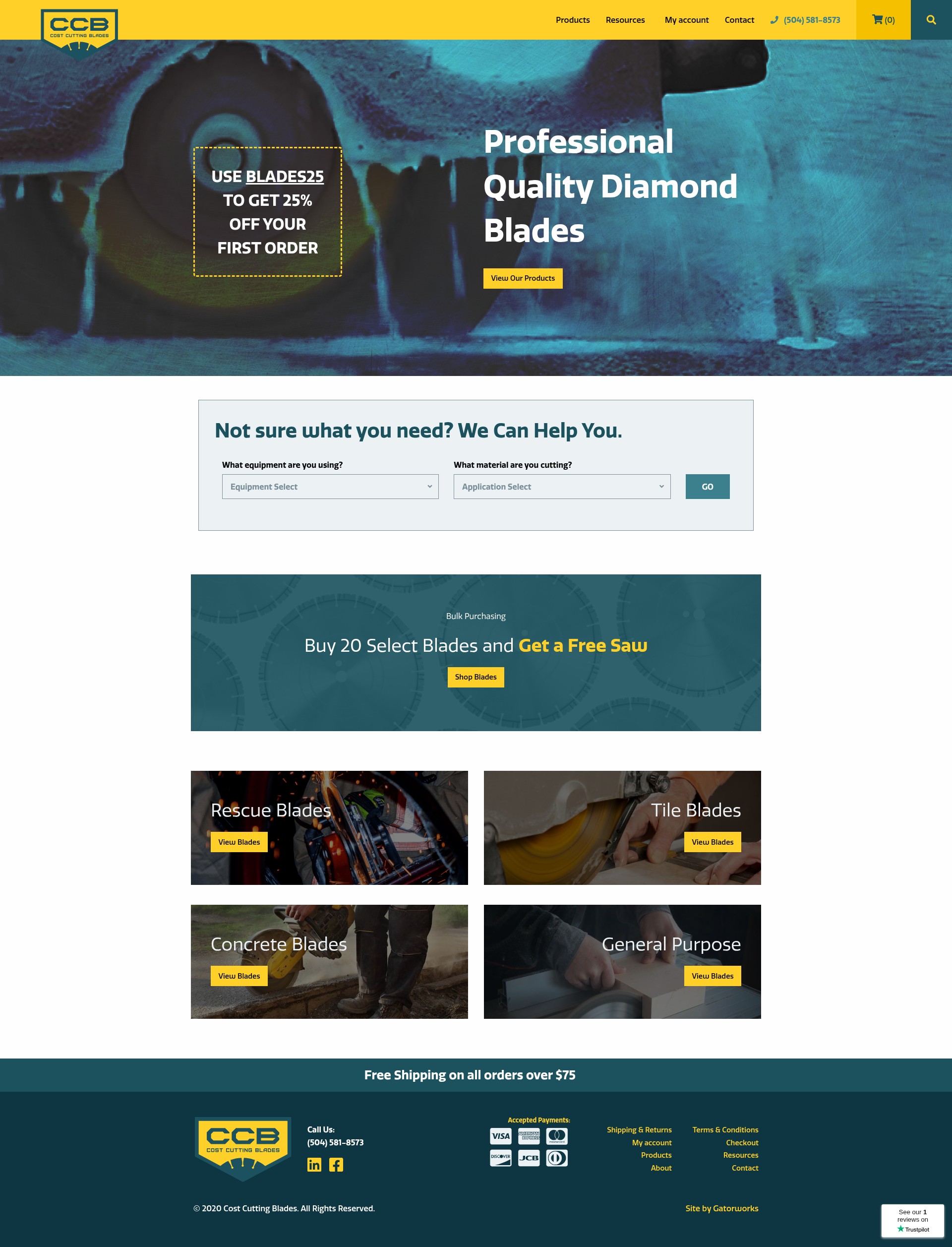 Screenshot of costcuttingblades.com