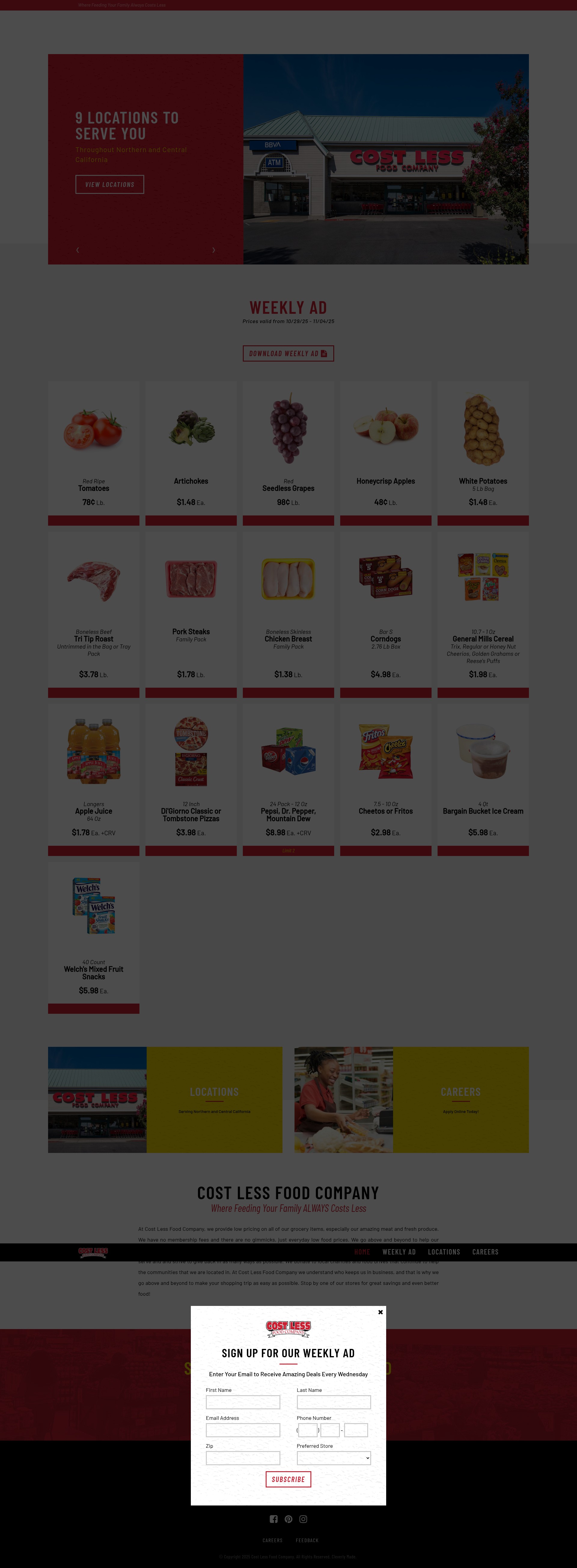 Screenshot of costlessfoods.com