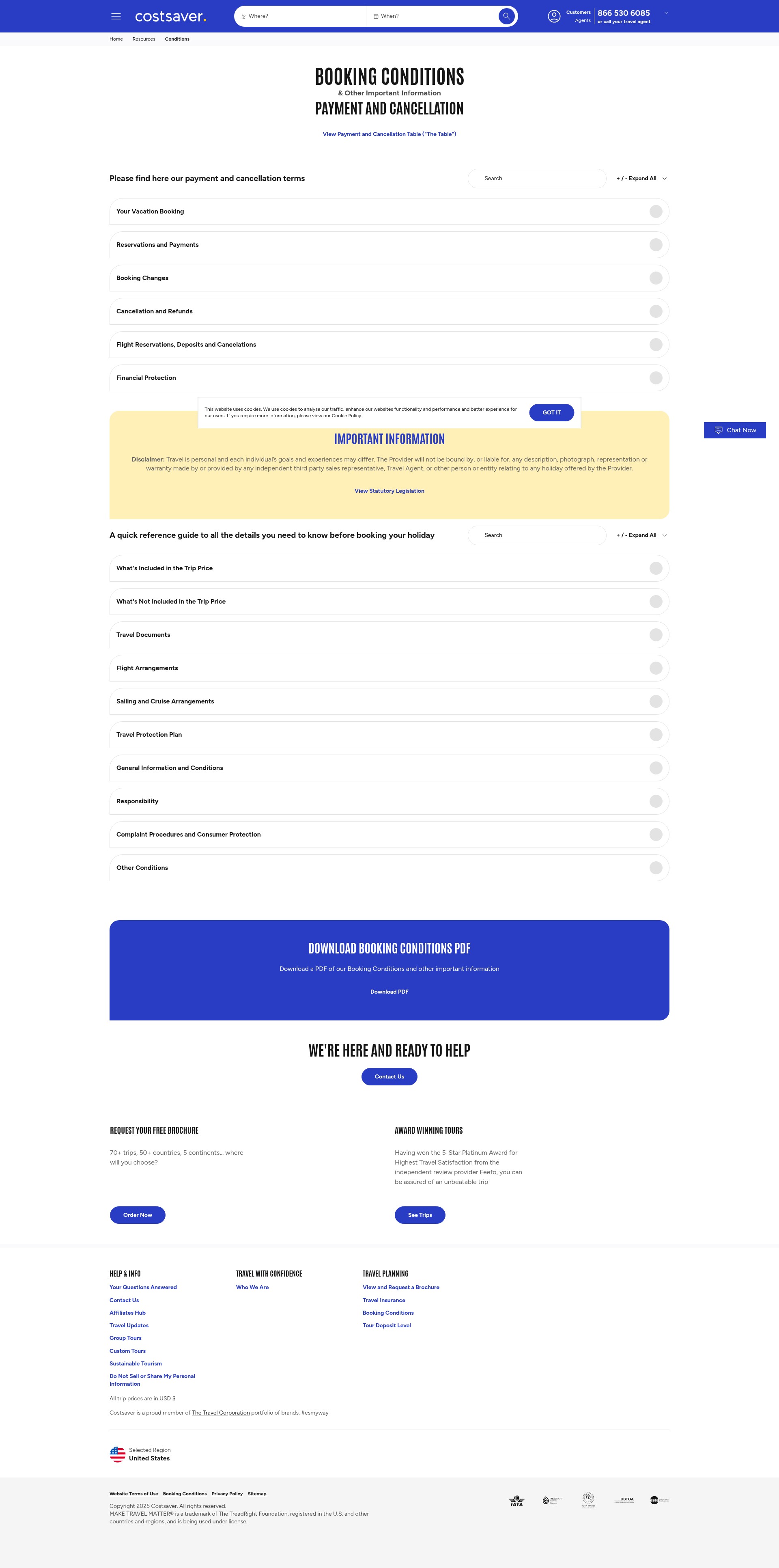 Screenshot of costsavertour.com