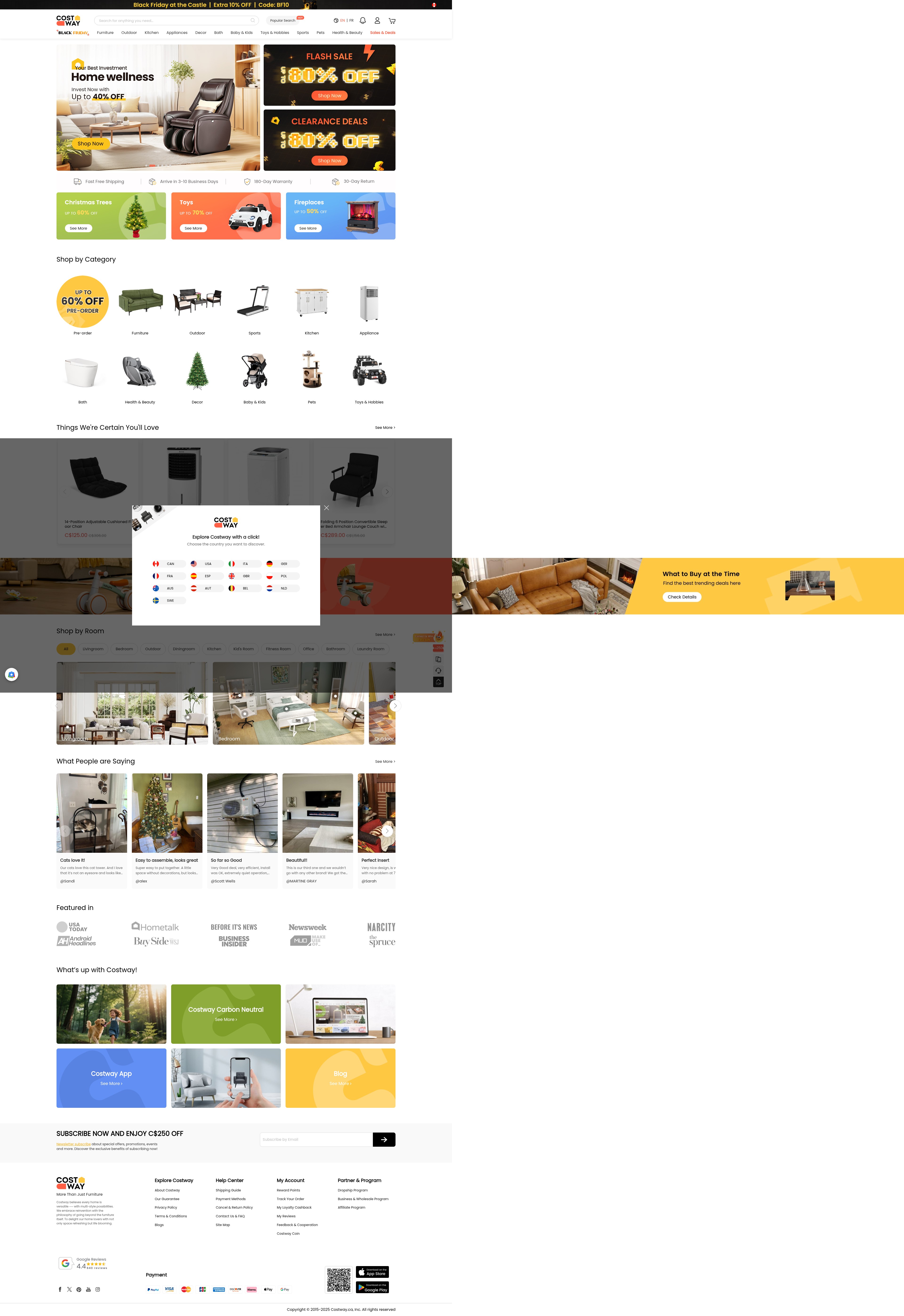Screenshot of costway.ca