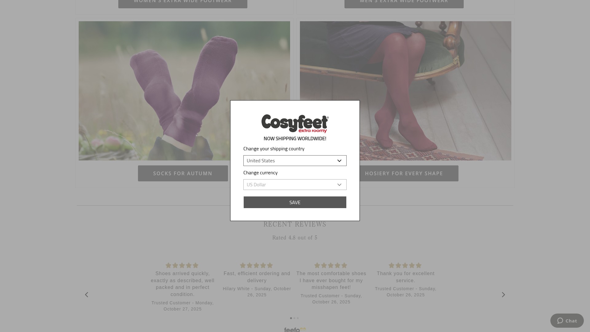 Screenshot of cosyfeet.com