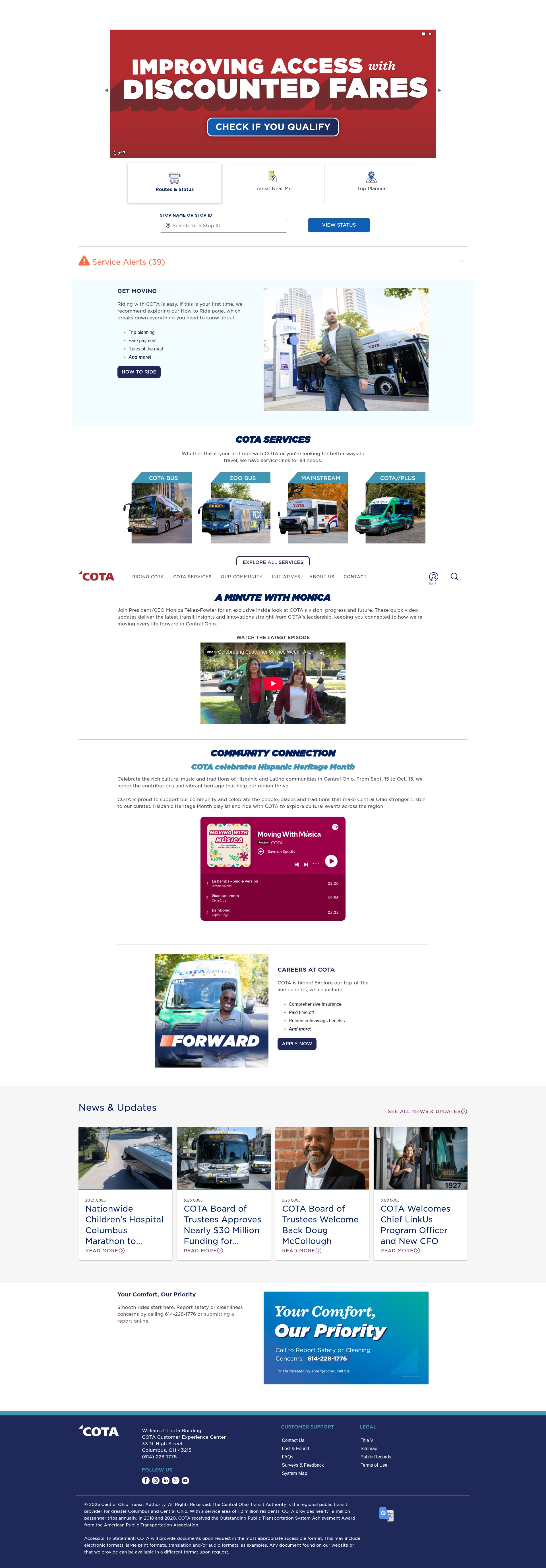 Screenshot of cota.com