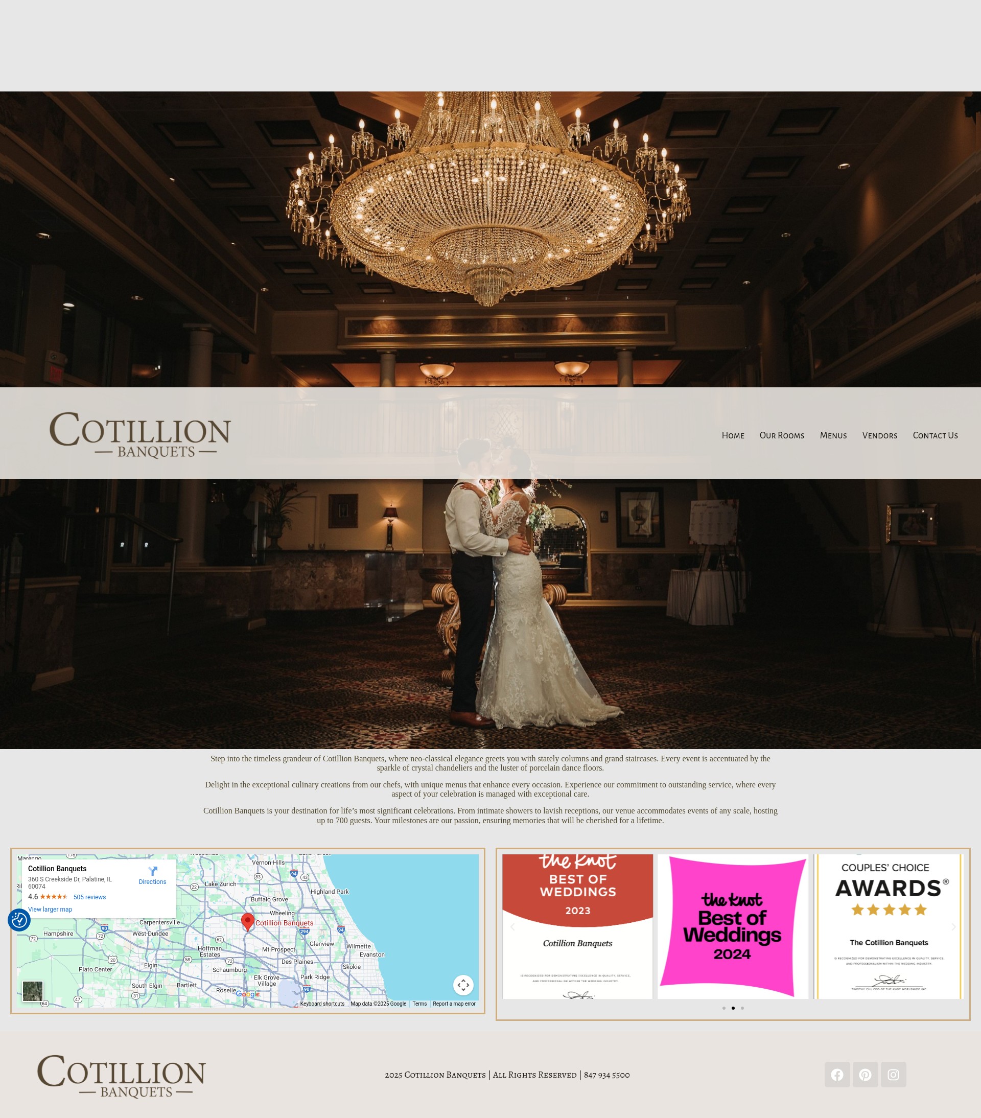 Screenshot of cotillionbanquets.com