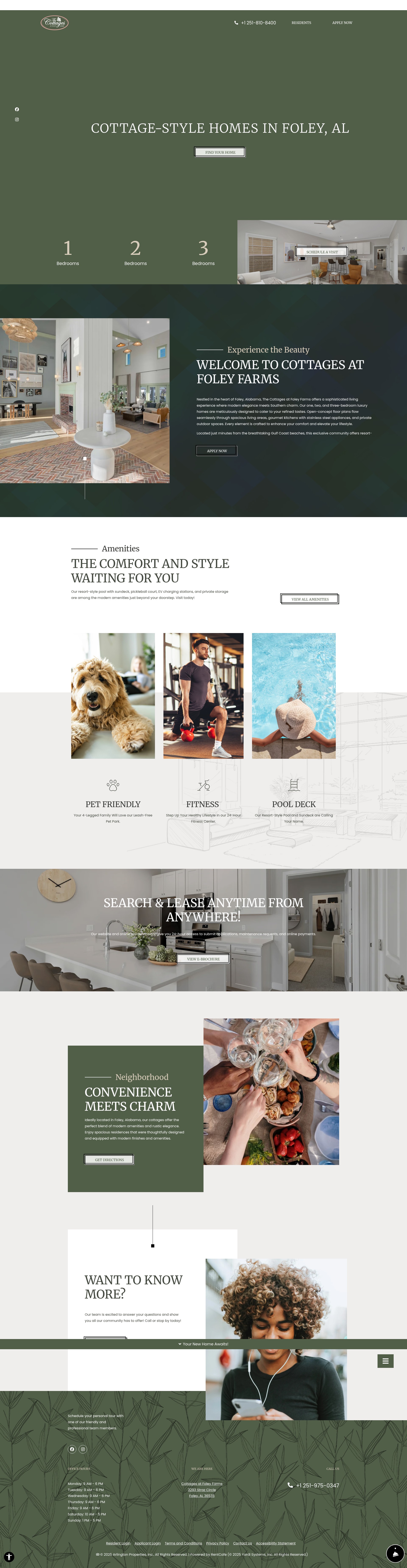 Screenshot of cottagesfoley.com