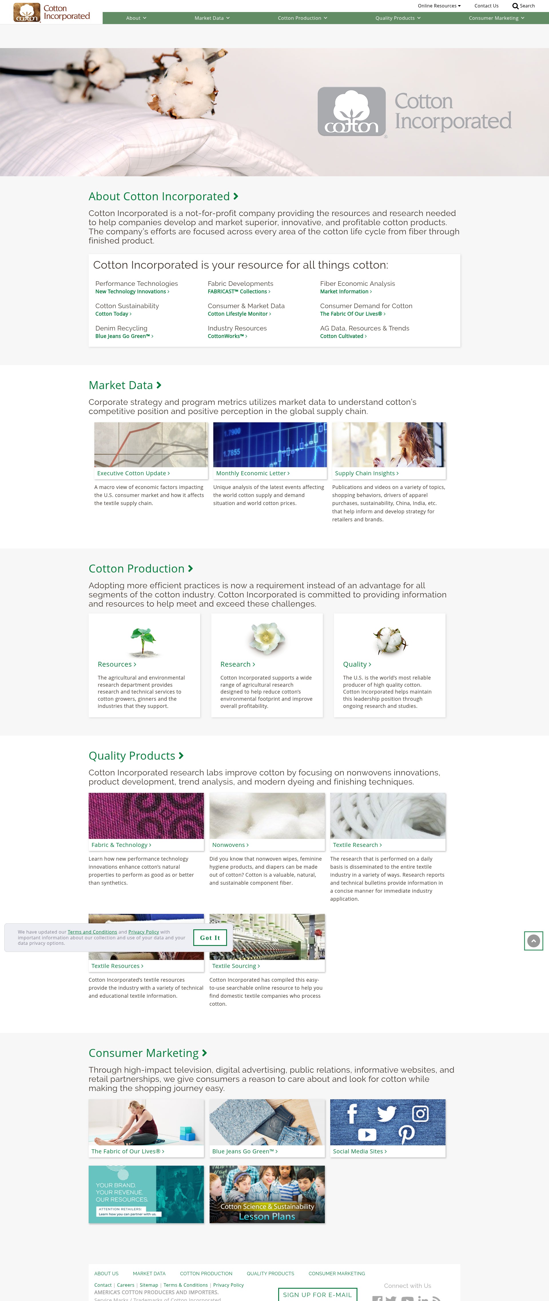 Screenshot of cottoninc.com