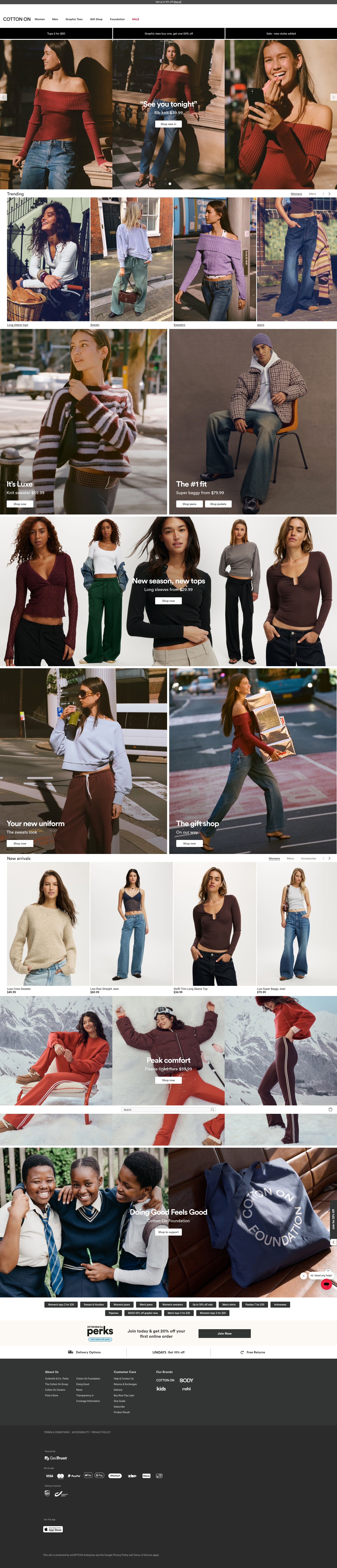 Screenshot of cottonon.com