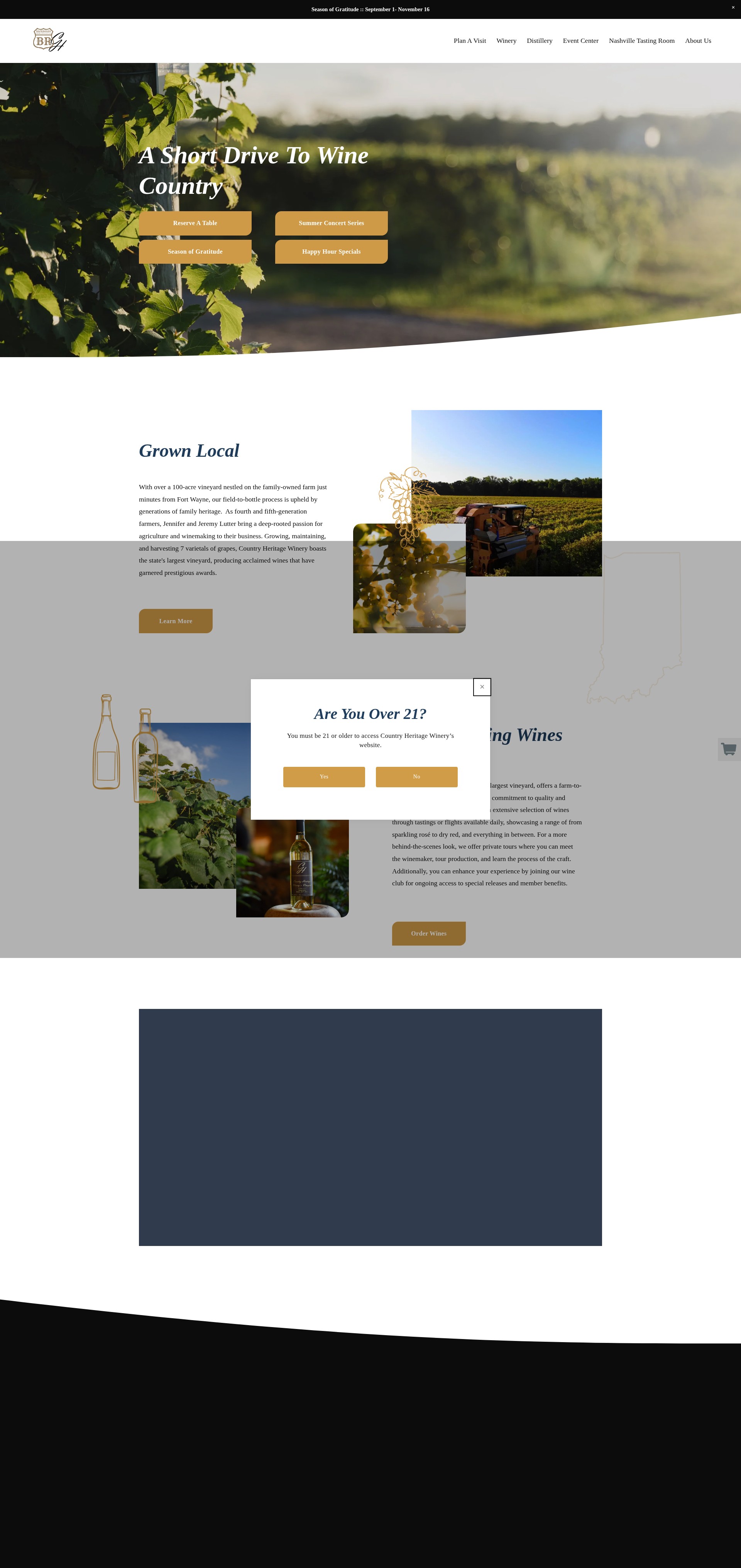 Screenshot of countryheritagewinery.com