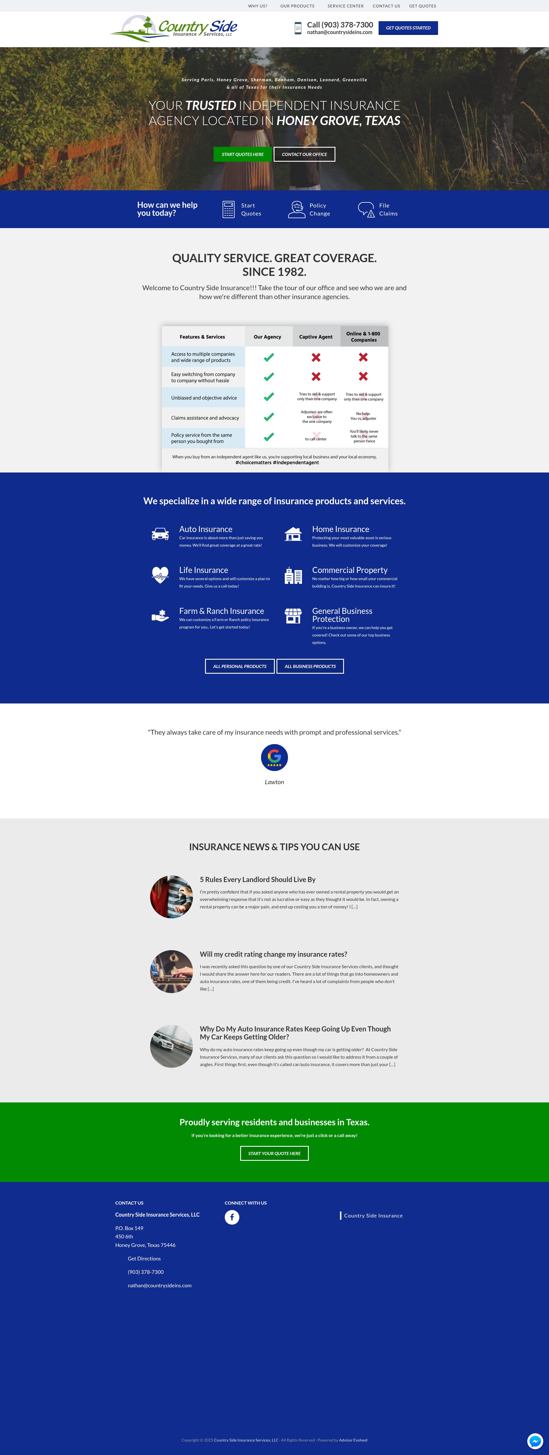Screenshot of countrysideins.com