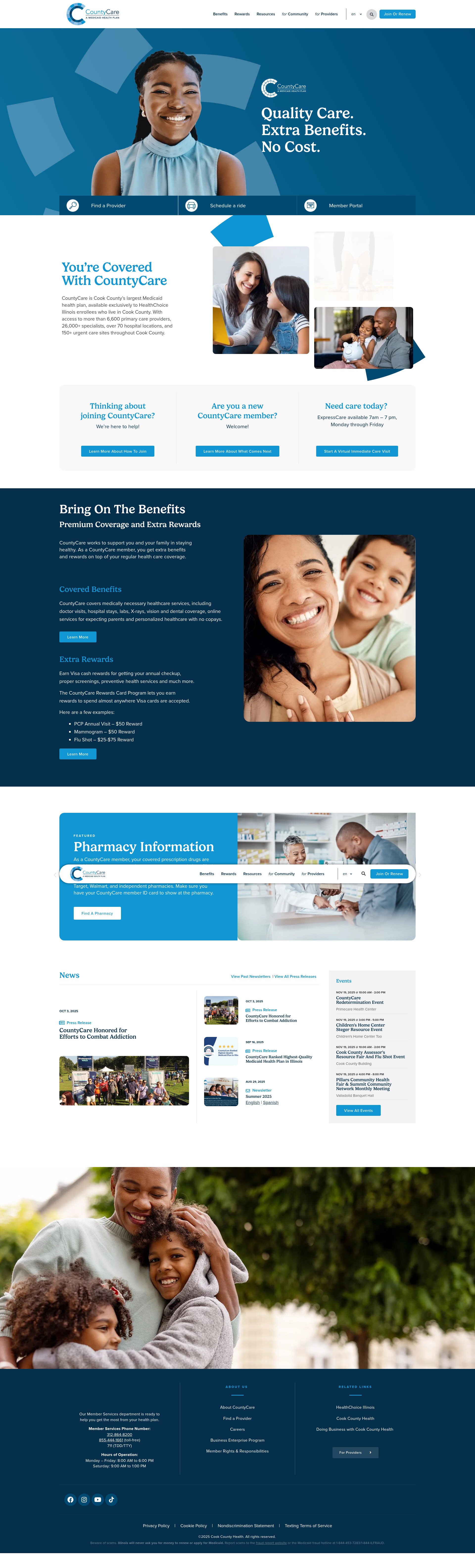 Screenshot of countycare.com
