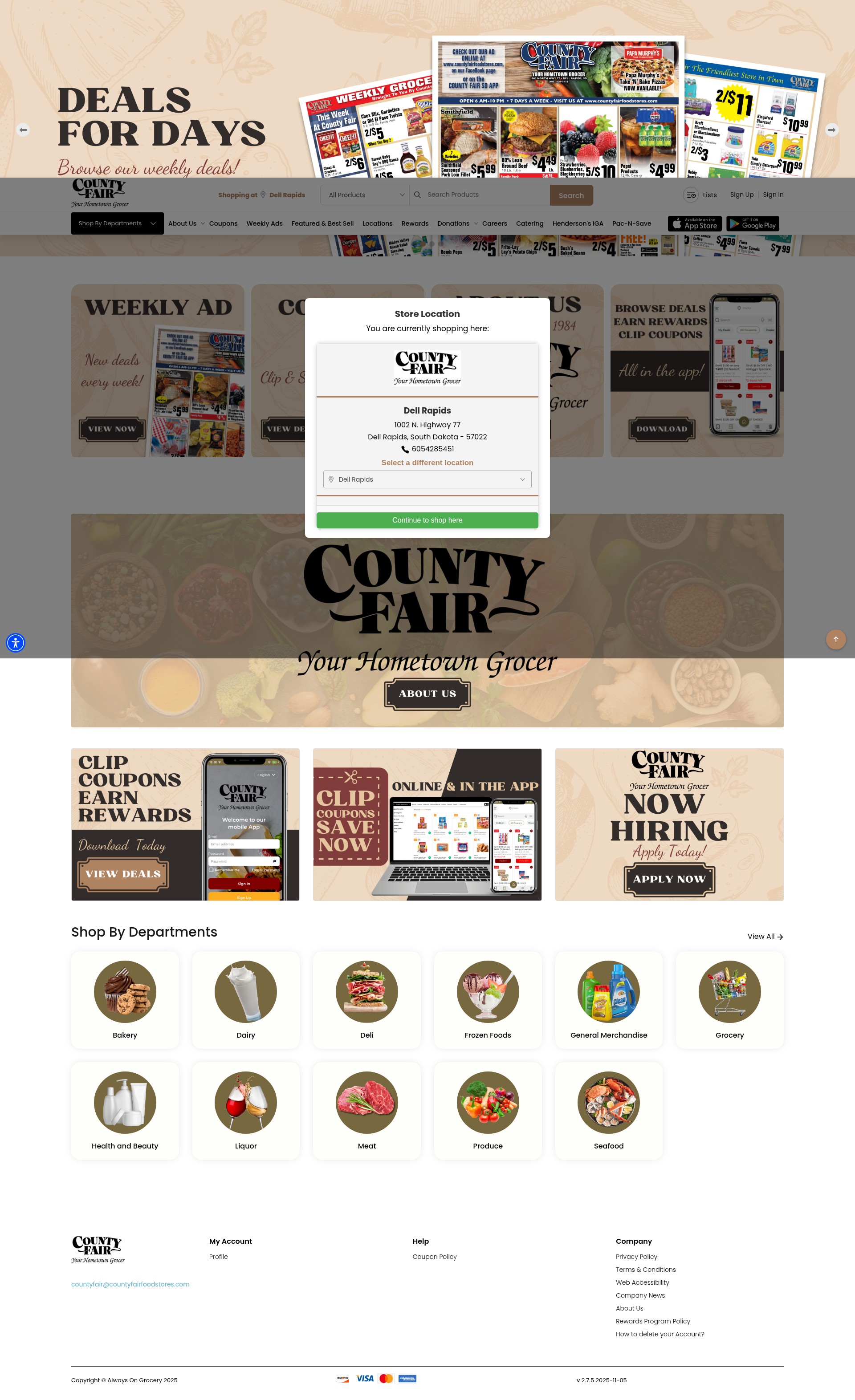 Screenshot of countyfairfoodstores.com