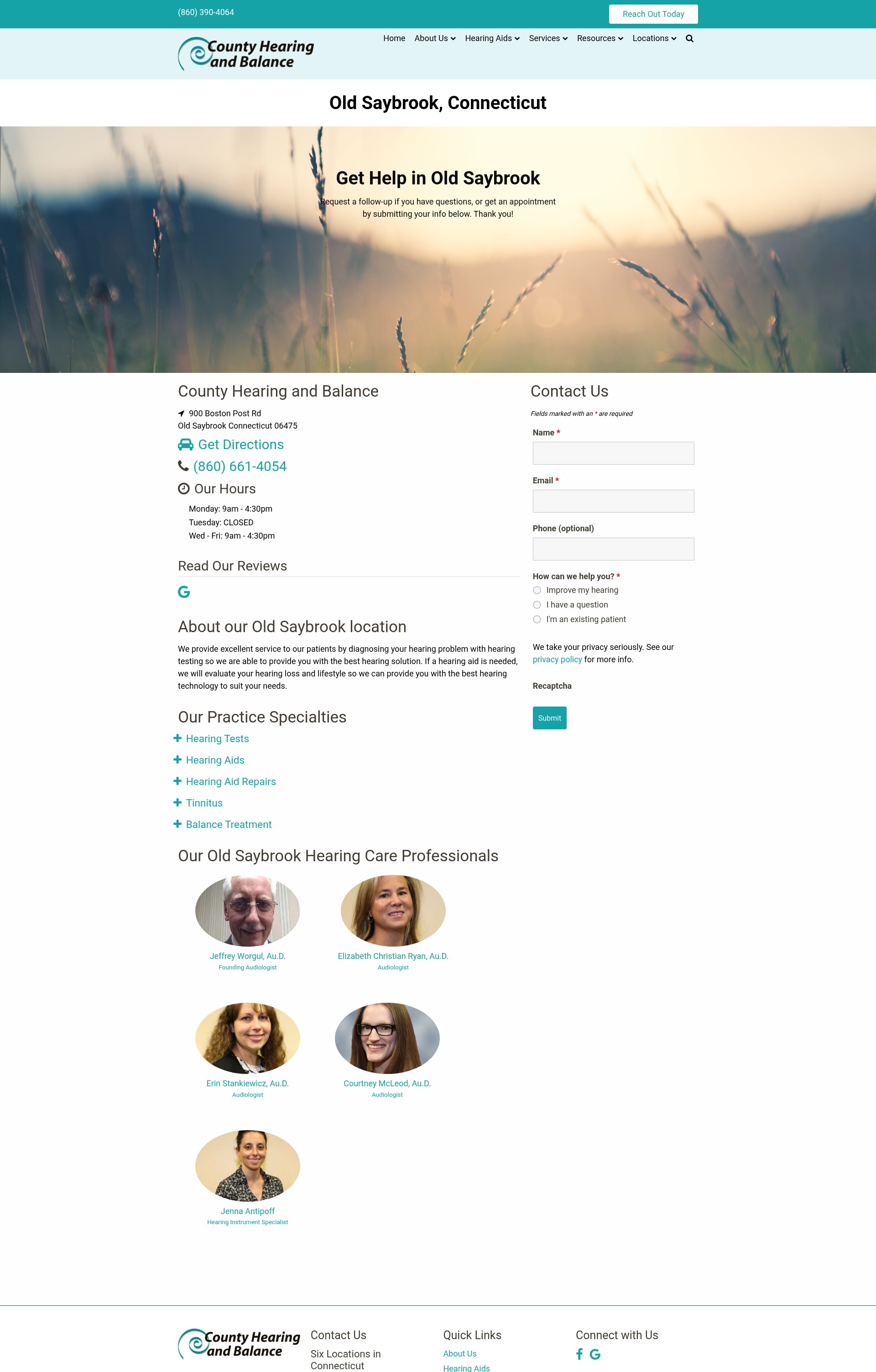 Screenshot of countyhearingandbalance.com