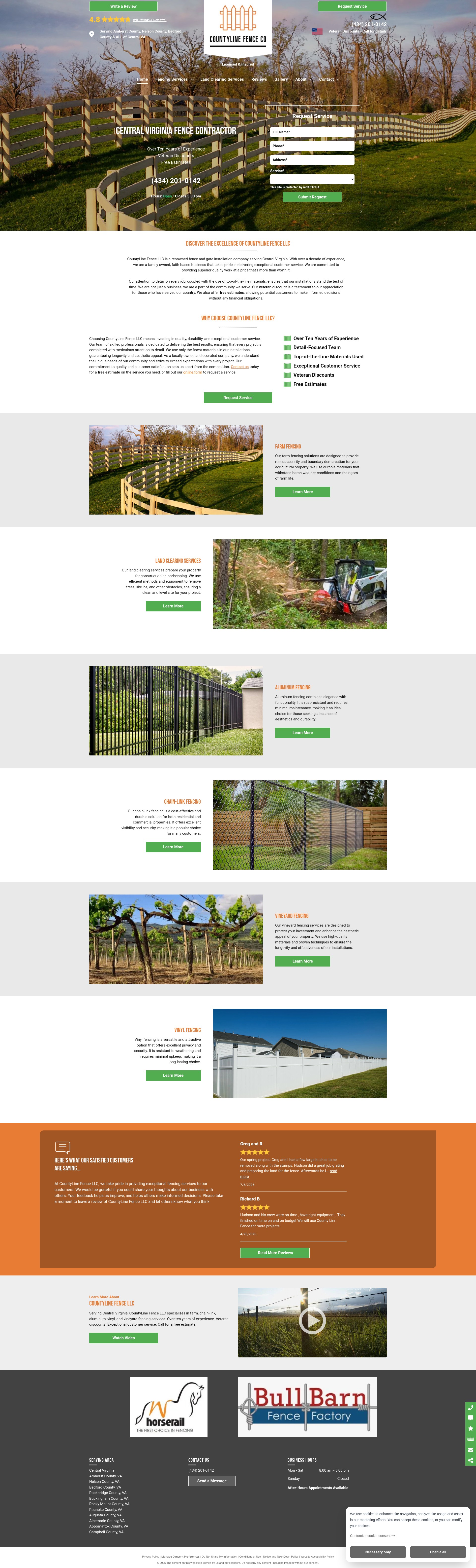 Screenshot of countylinefencing.com